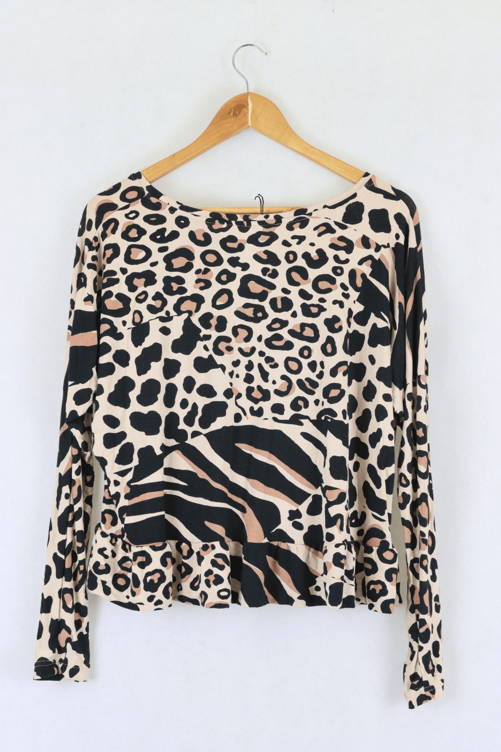 From Zion Animal Print Top S