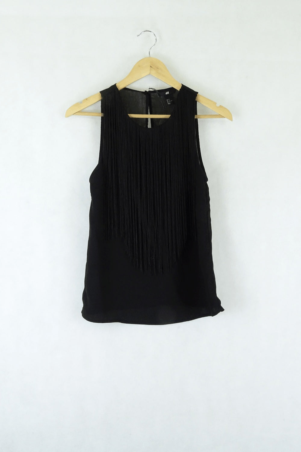 H&M Top Black With Tassles 32 (4AU)
