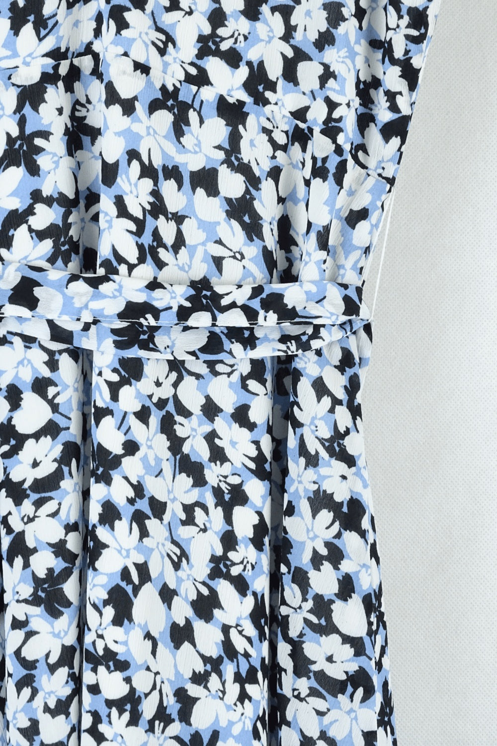 Tussah Black And Floral Blue And White Dress 10