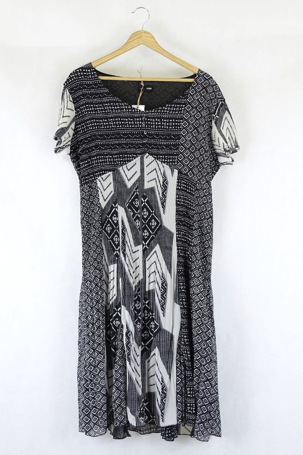 Liz Jordan Black And White Print Dress L