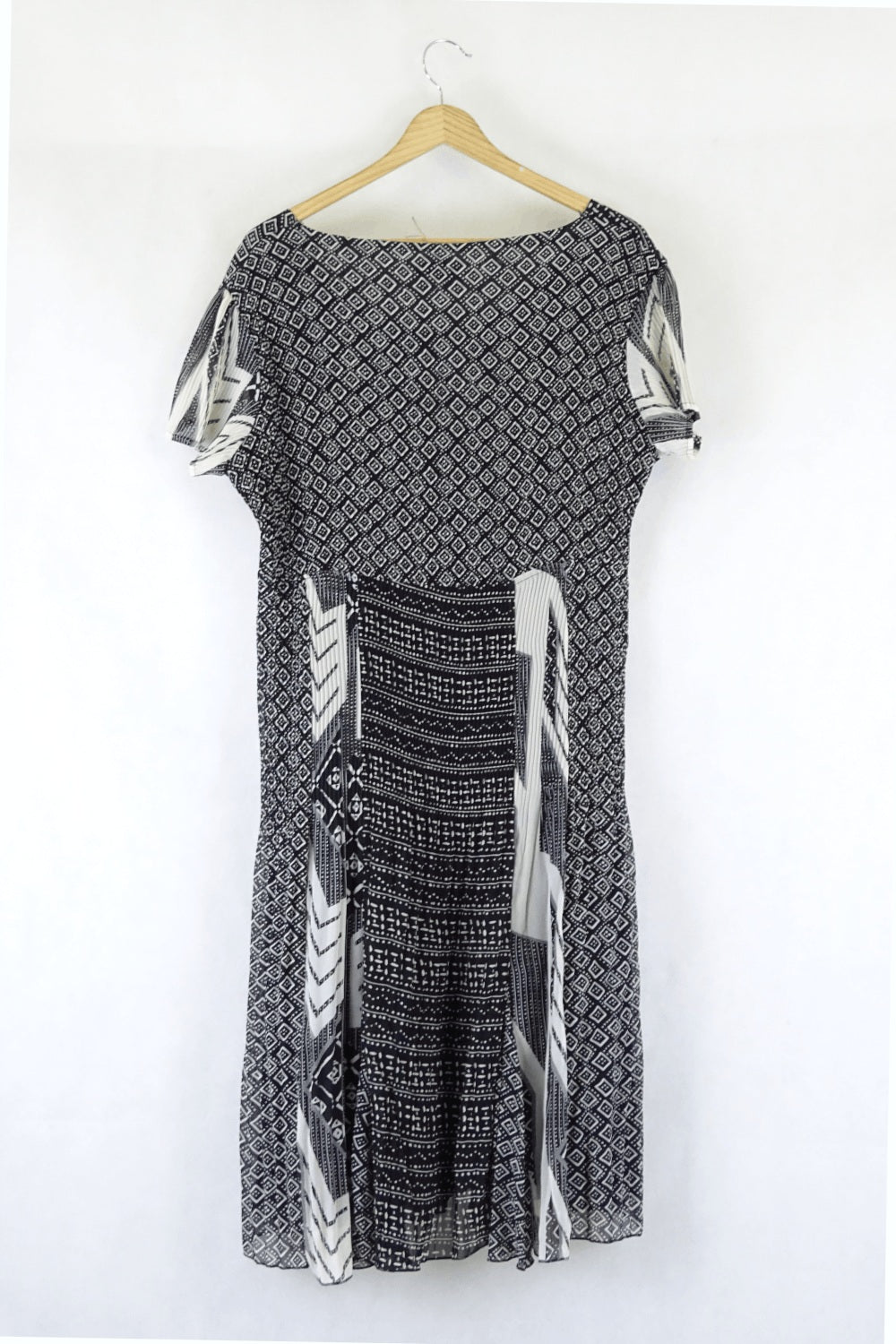 Liz Jordan Black And White Print Dress L