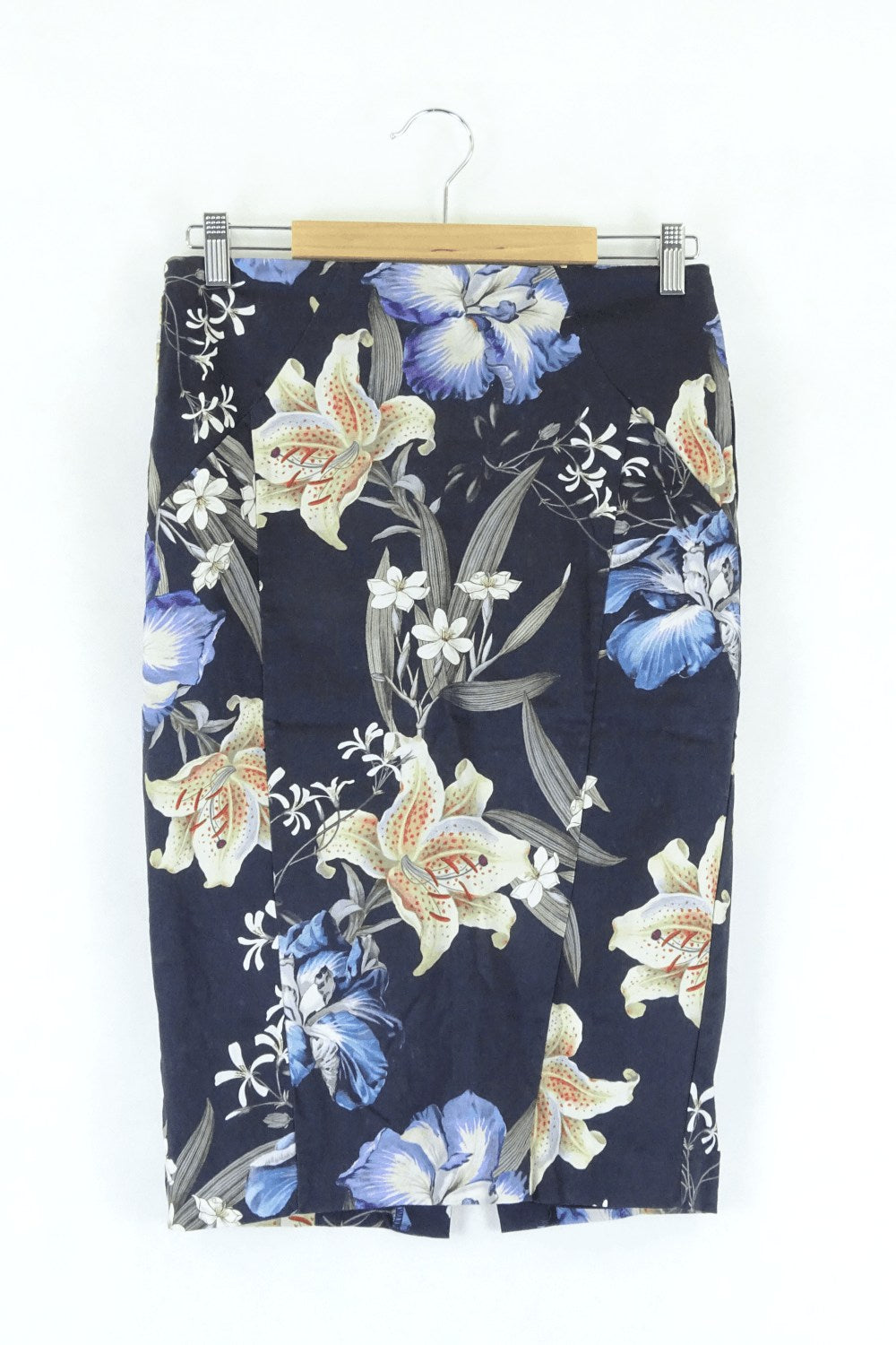 Portmans Navy Floral Skirt 10