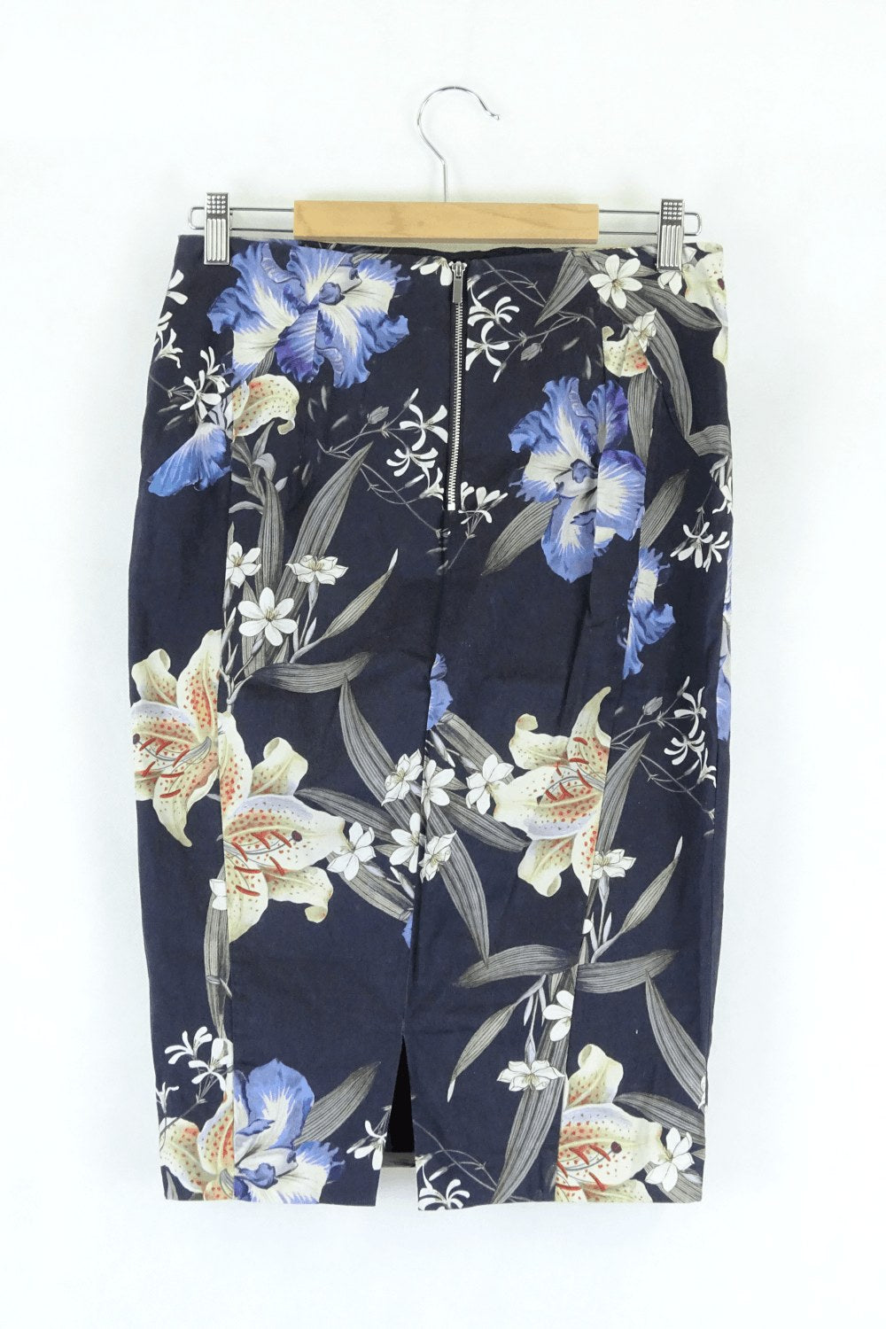 Portmans Navy Floral Skirt 10