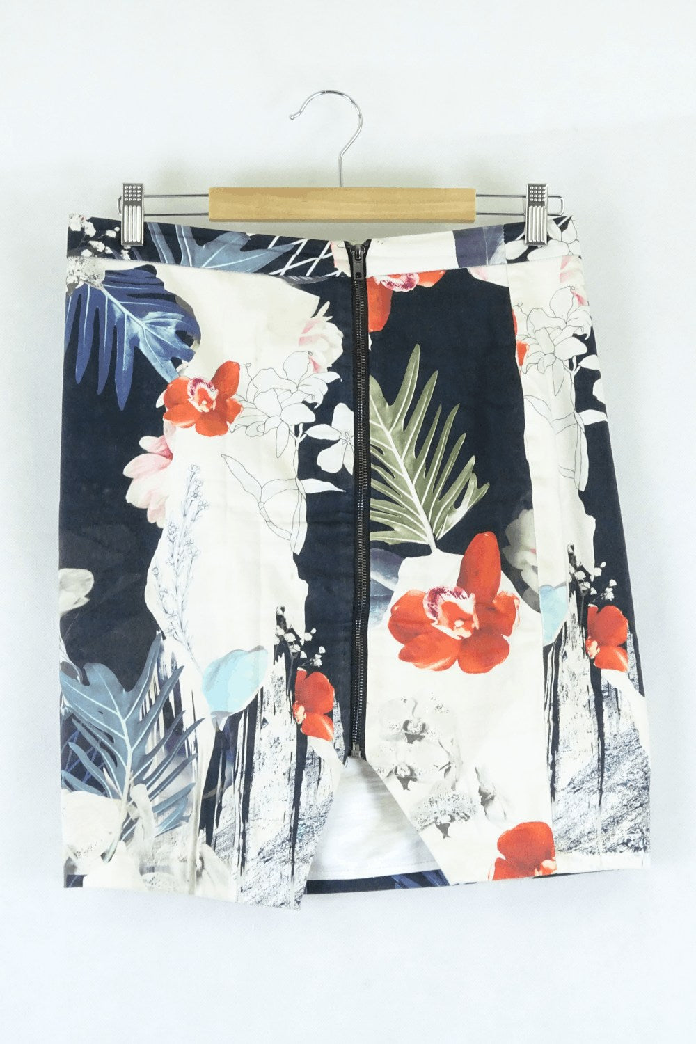 Portmans Navy Floral Skirt 10