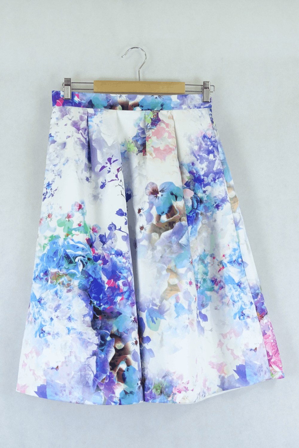 Oasis White And Purple Floral Skirt 10