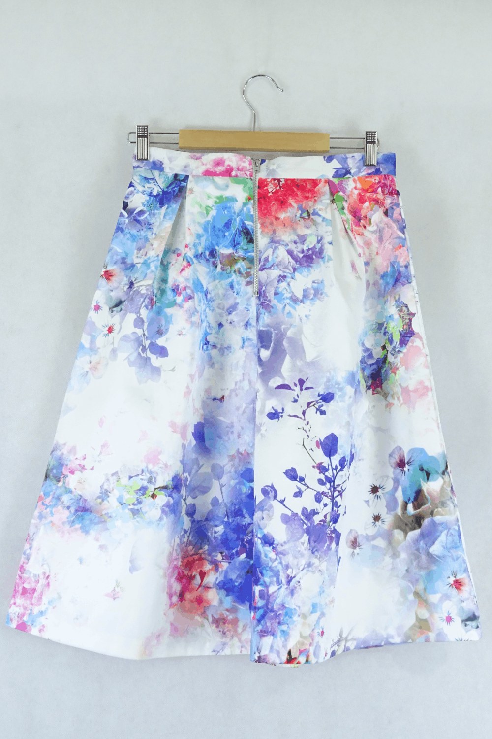 Oasis White And Purple Floral Skirt 10