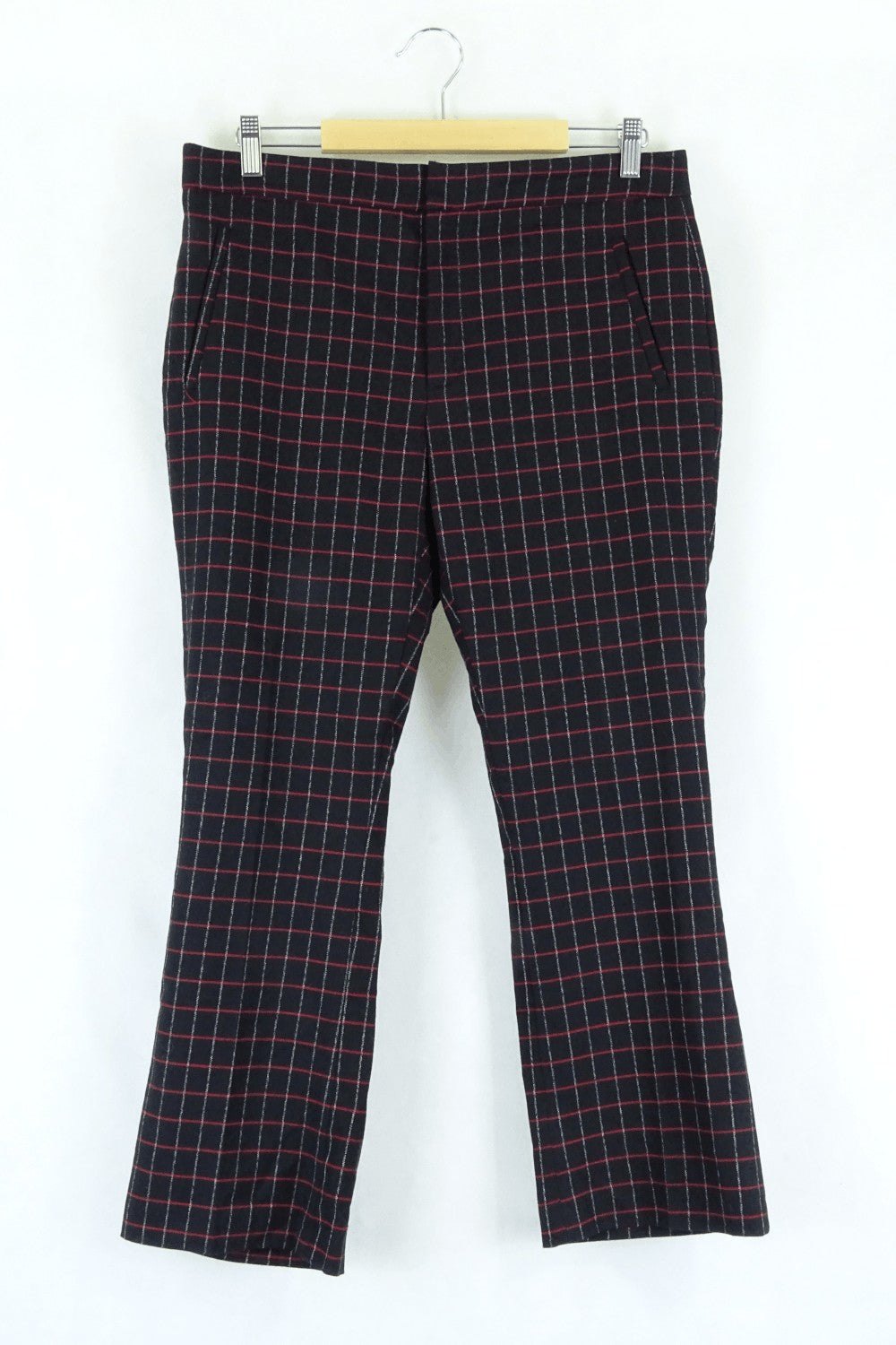 Zara Black And Red Check Pants L