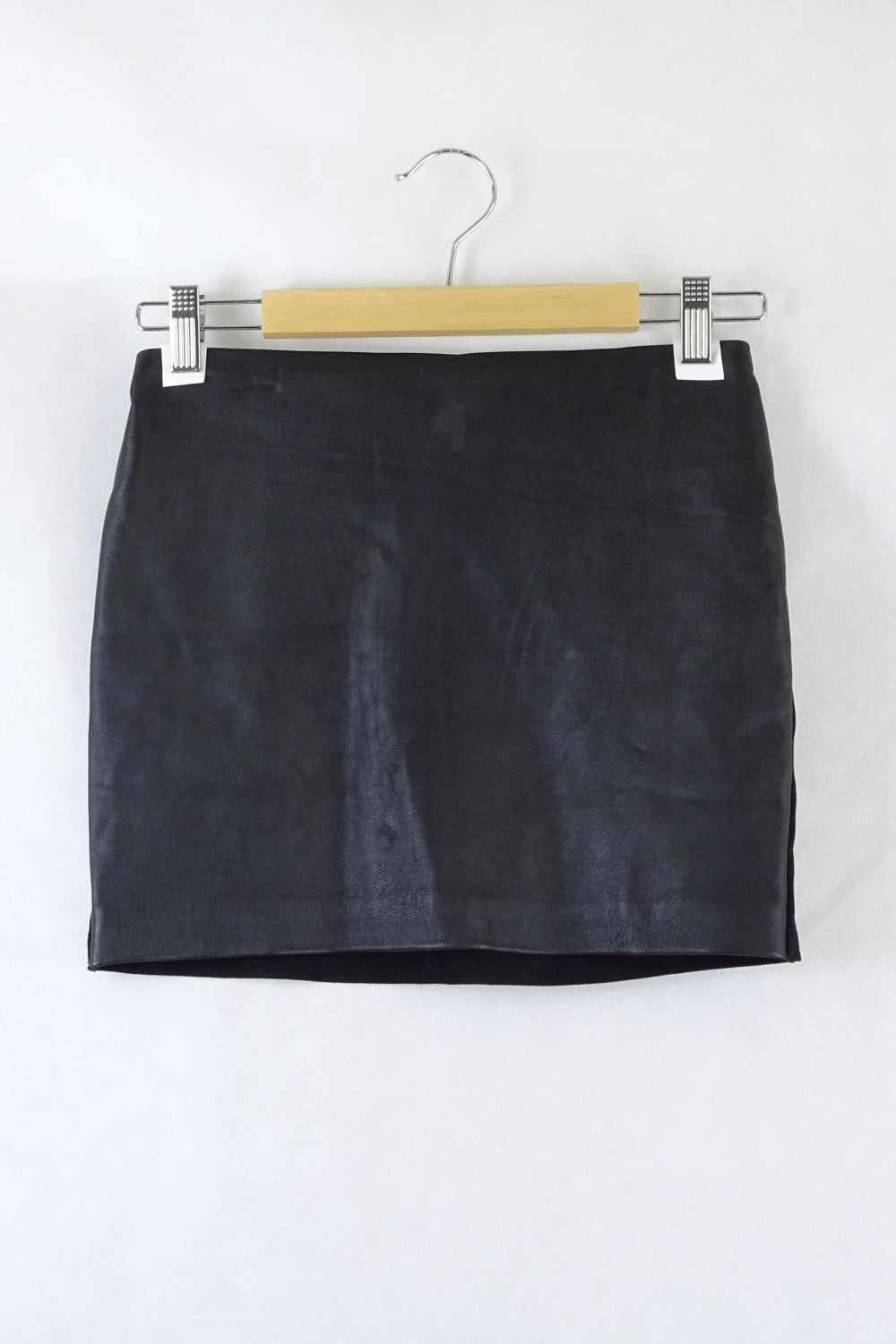 Origen Black Leather Skirt S