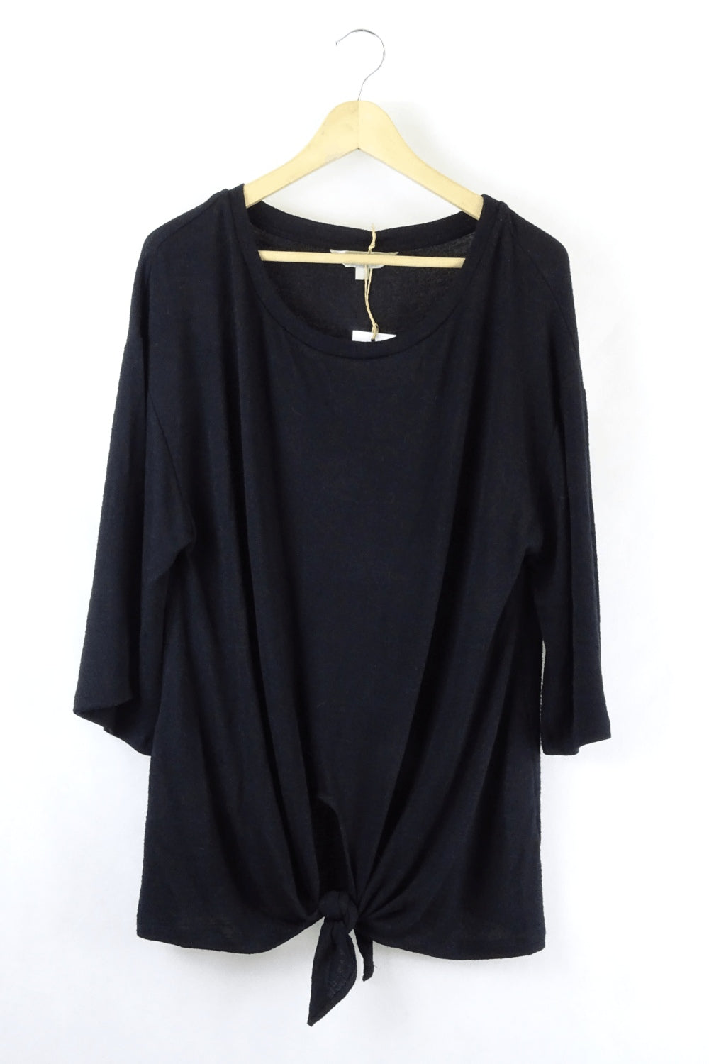 Mia Lucce Black Knit Top With Front Tie L