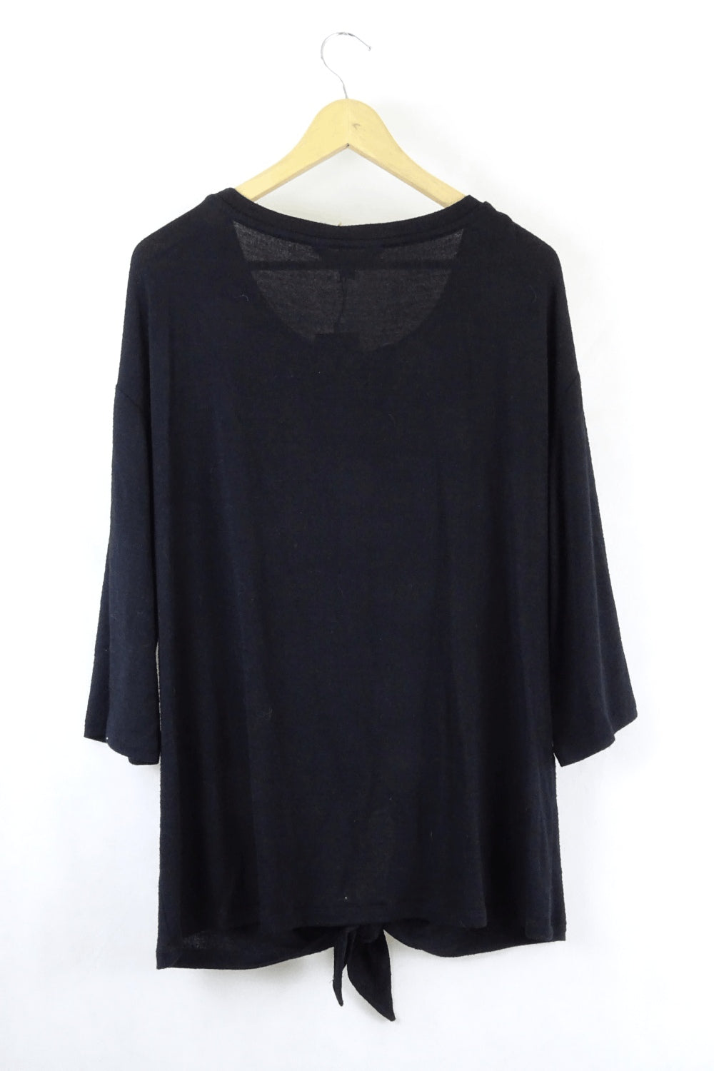 Mia Lucce Black Knit Top With Front Tie L