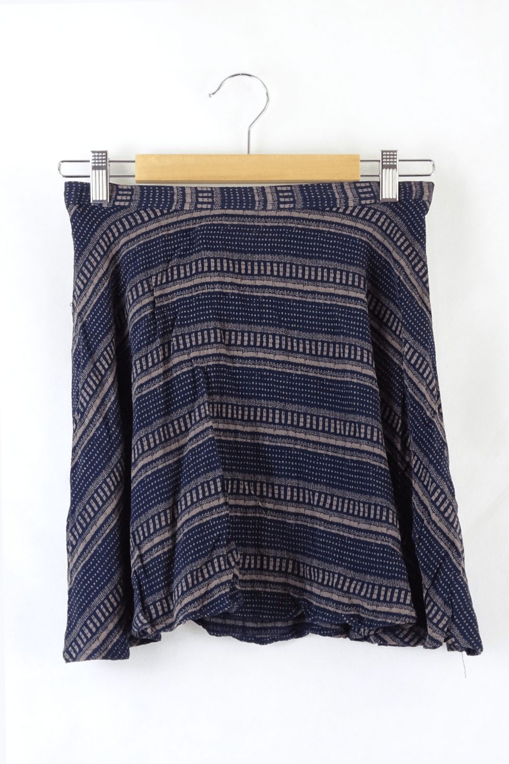 Sessun Aquidaban Navy /Taupe Mini Skirt 36 (Au8)