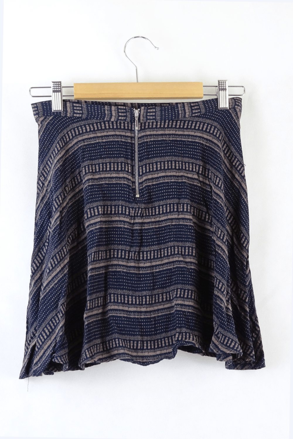 Sessun Aquidaban Navy /Taupe Mini Skirt 36 (Au8)