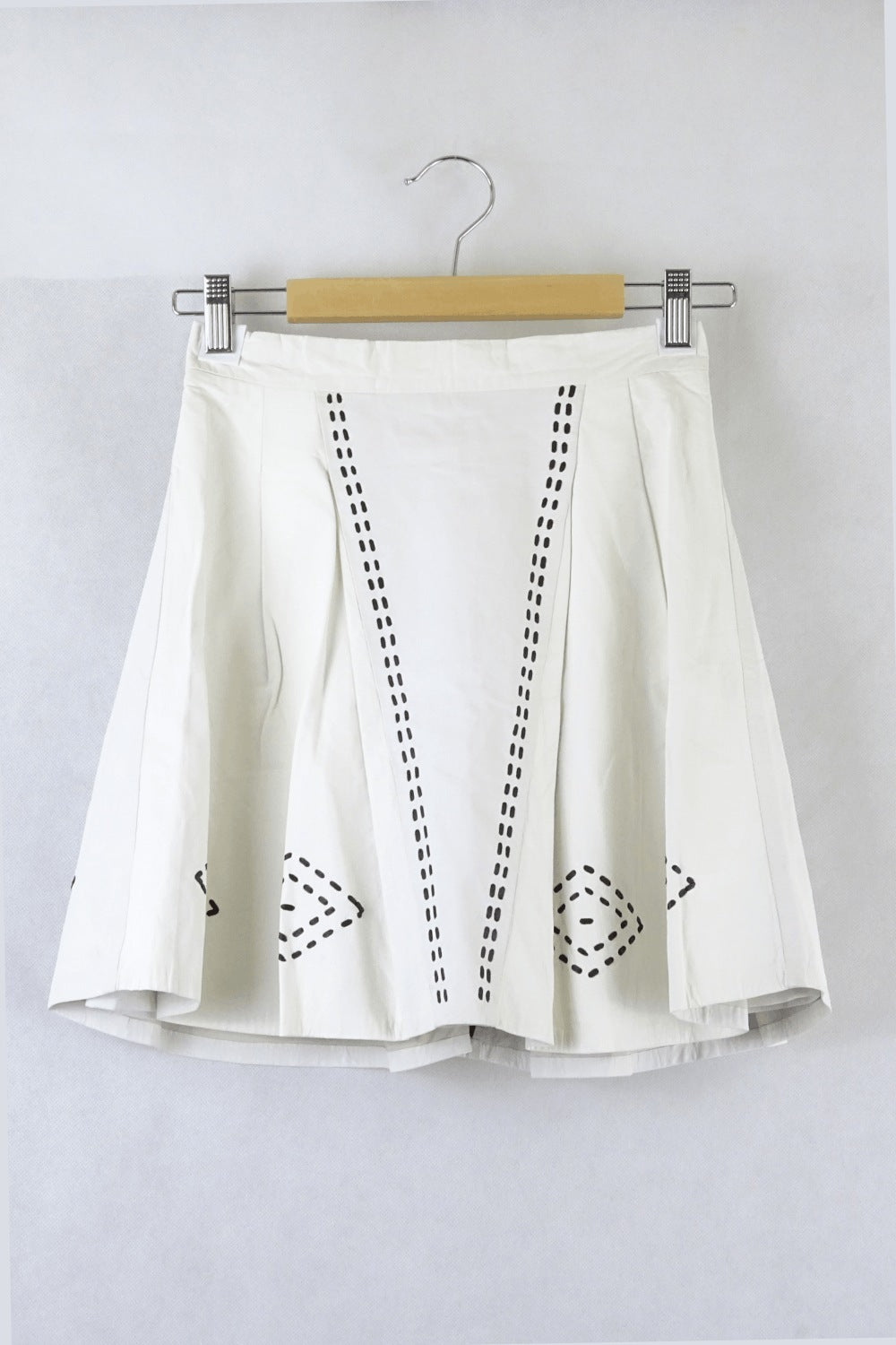 White Suede White Leather Skirt 8