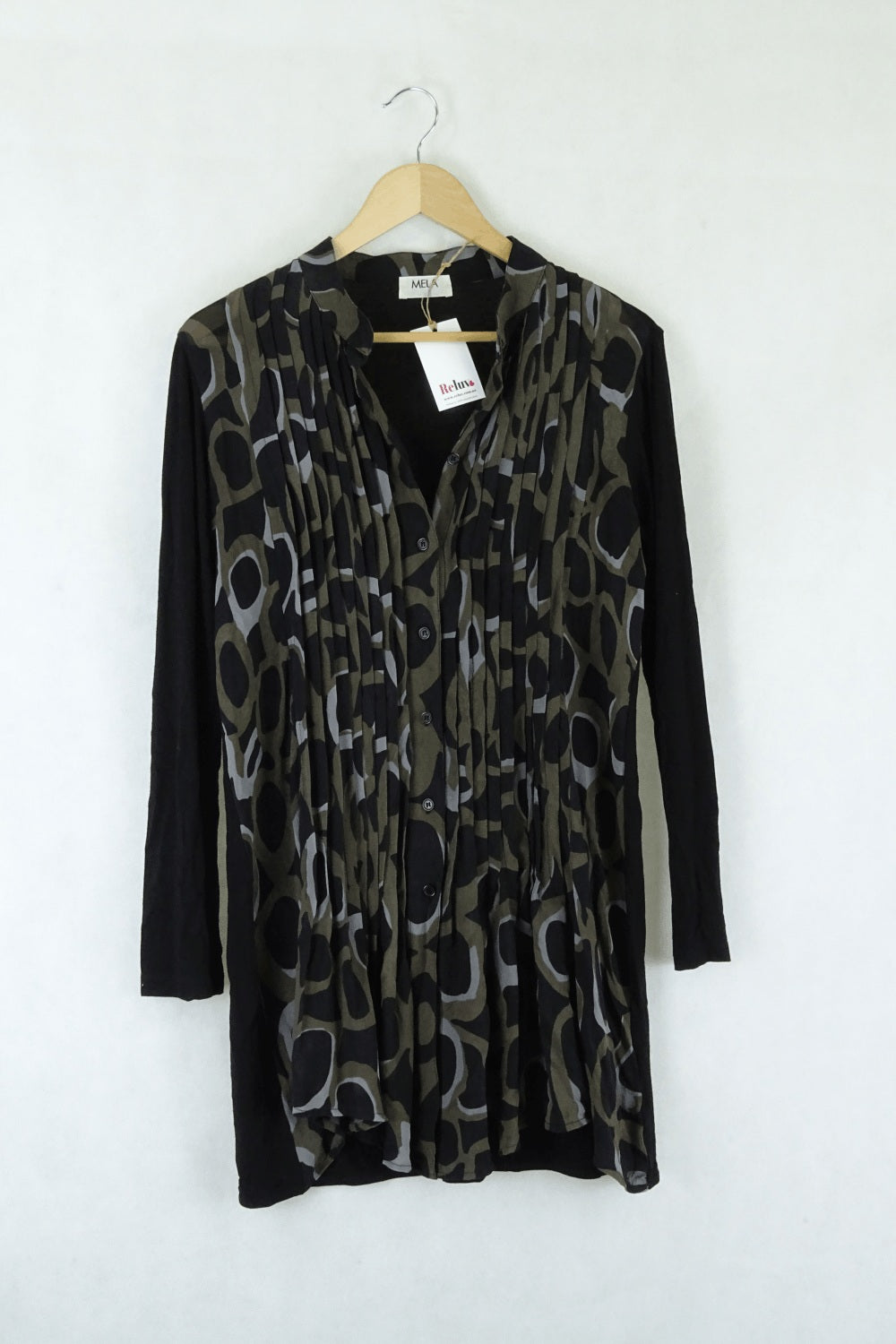 Mela Purdie Black Patterned Short Dress SMall
