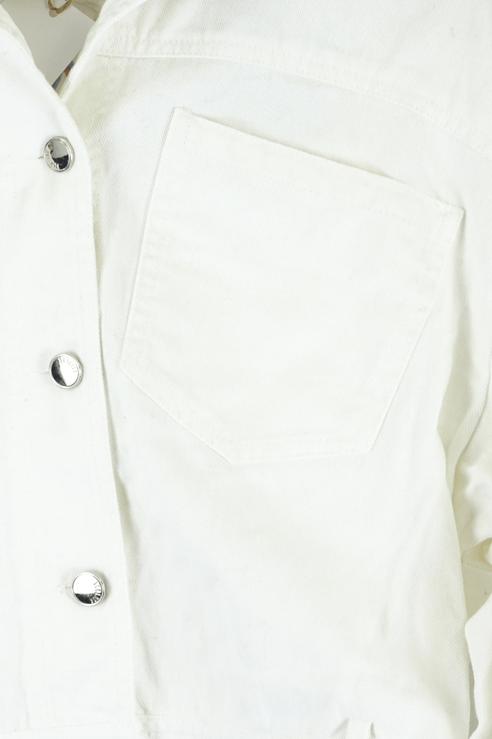 3 Colour White Denim Jacket With Embroidered Stitching  L