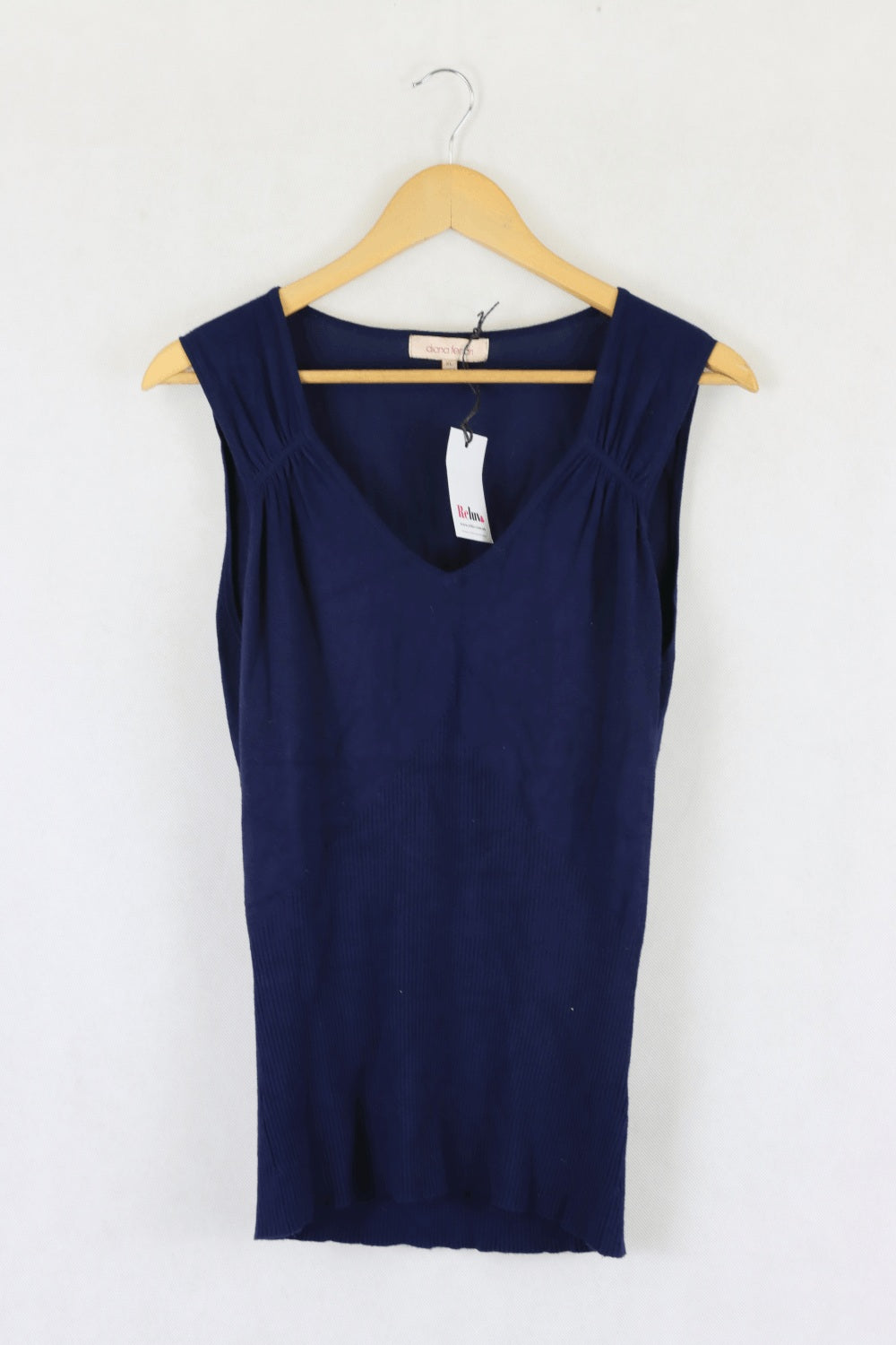 Diana Ferrari Navy Knit Top XL