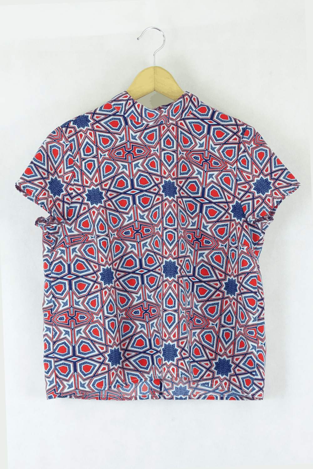 Monk Patterned Red And Blue Top S