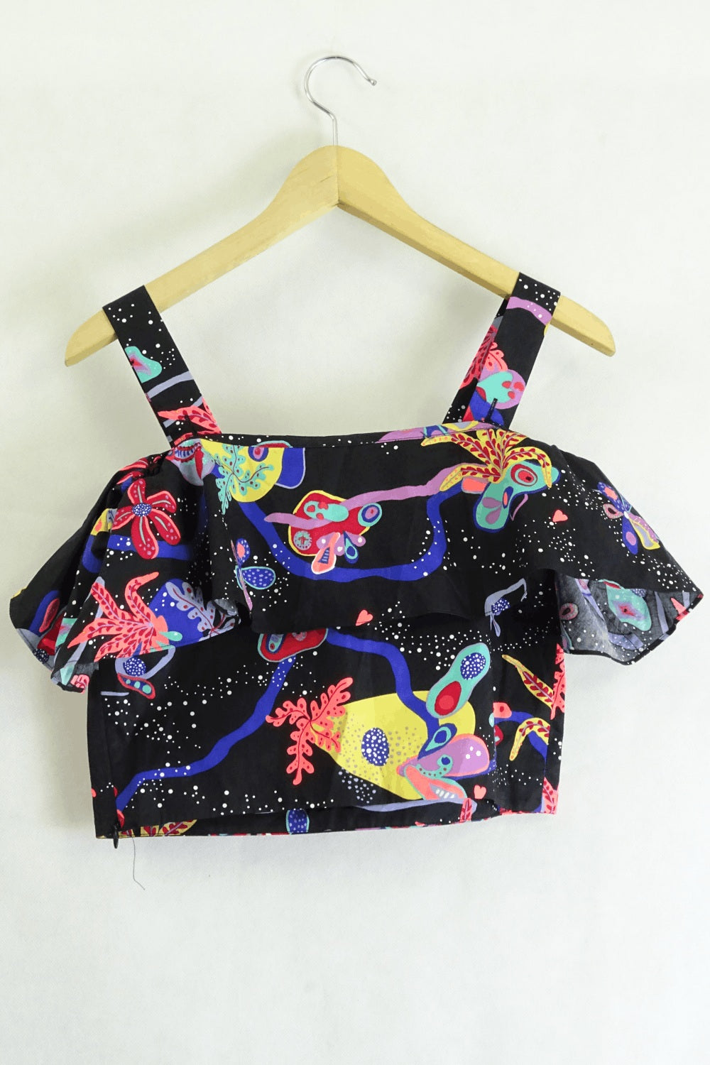 Paris Atelier Black Multi-Coloured Cropped Top 8