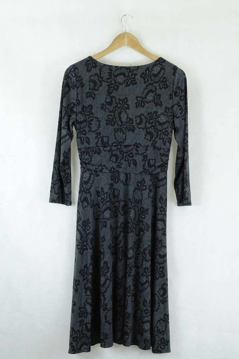 Diana Ferrari Pattern Floral Charcoal And Black Dress L
