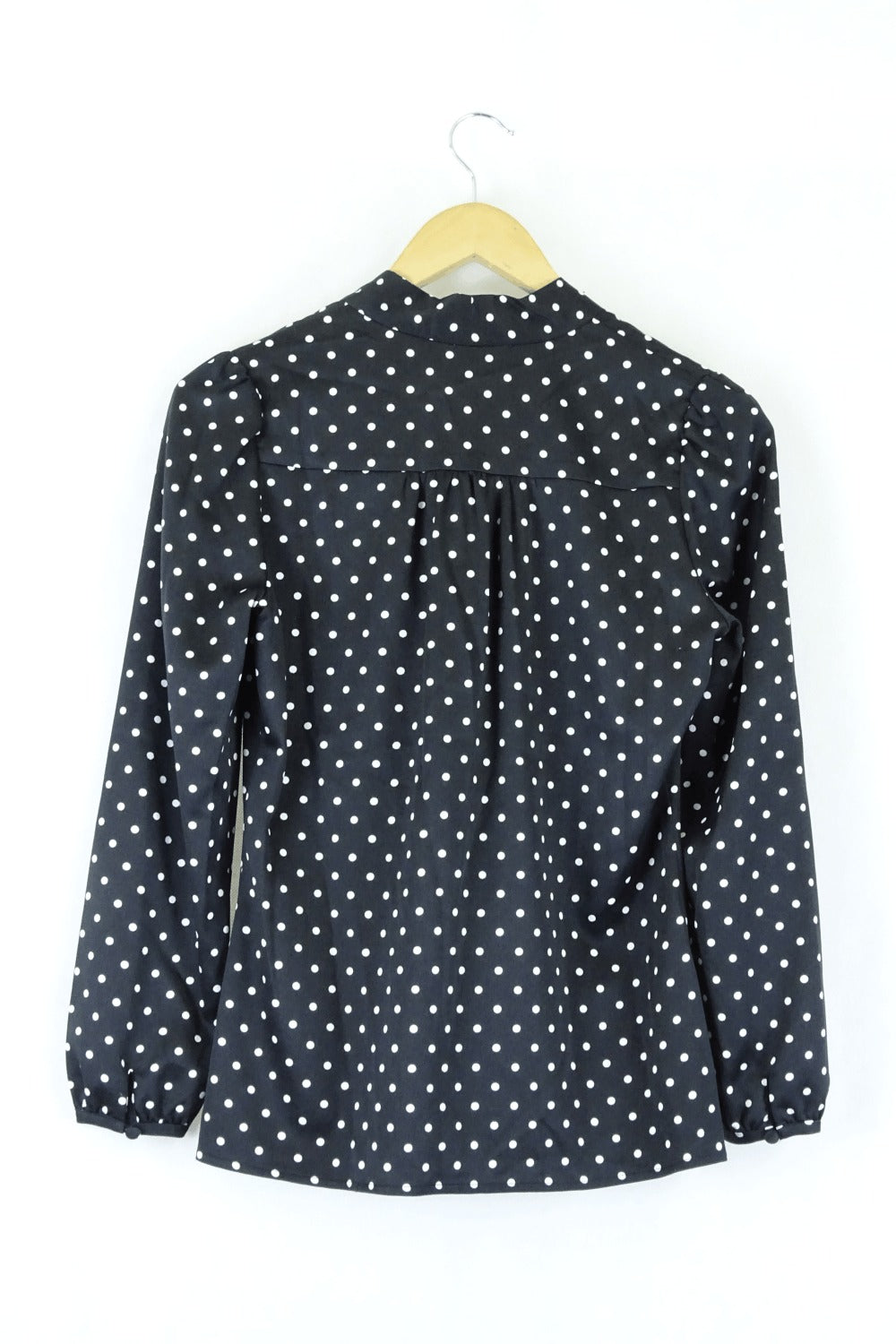 Review Black Polka Dot Blouse with Necktie 6