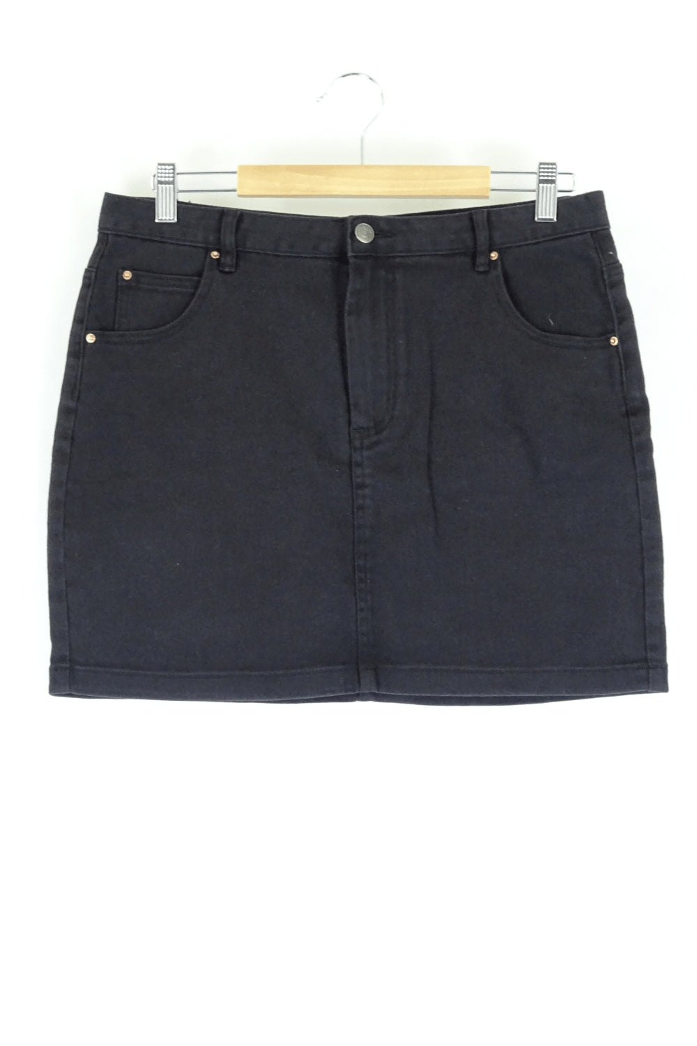 Glassons Black Denim Skirt 14