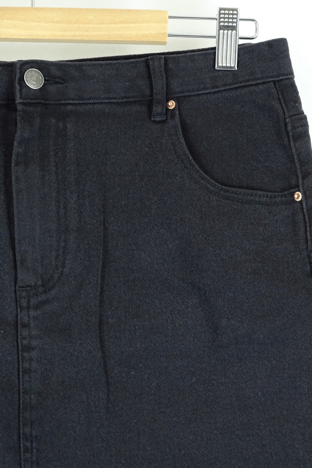 Glassons Black Denim Skirt 14