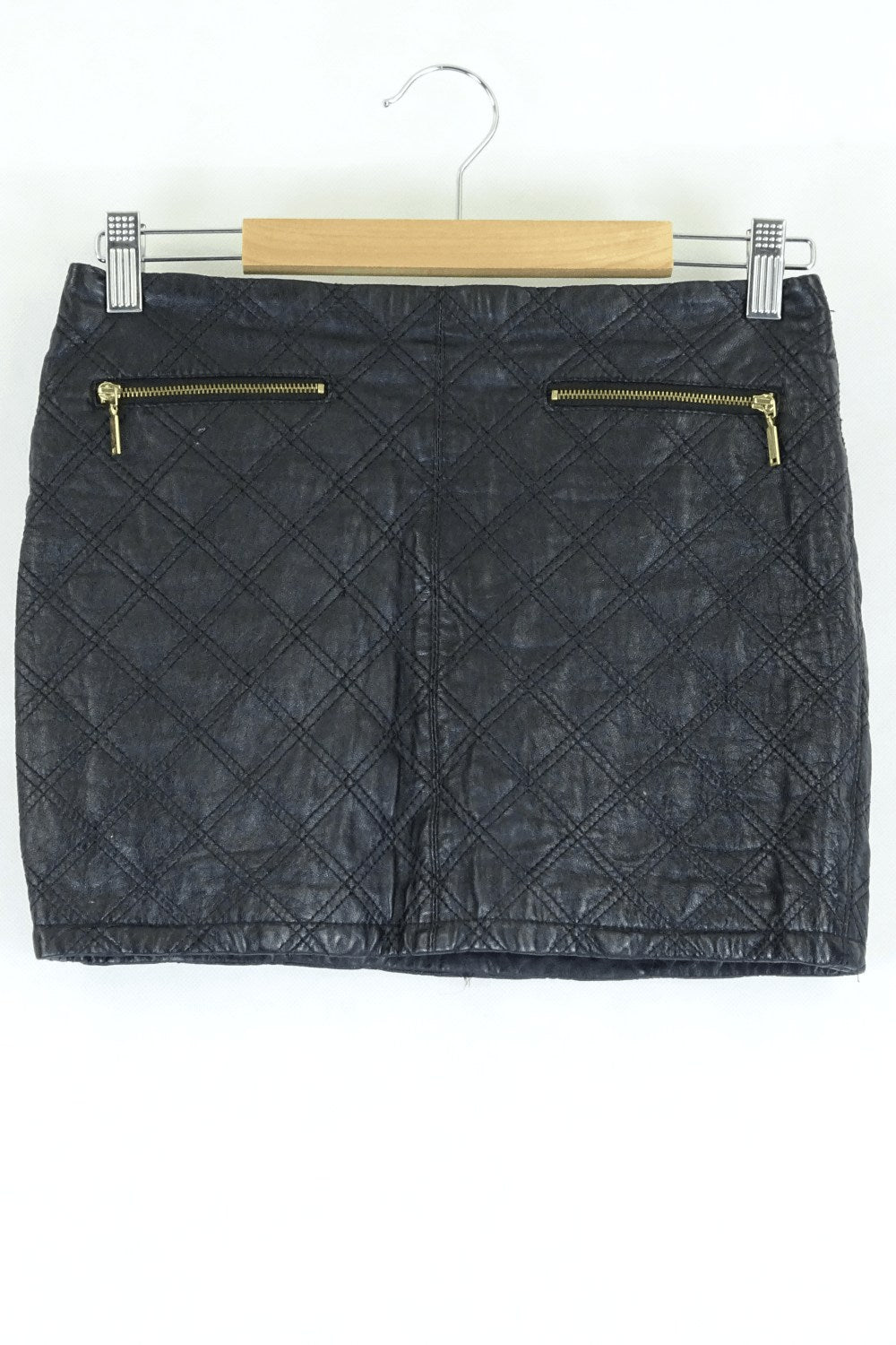 Zara Black Faux Leather Mini Skirt XS