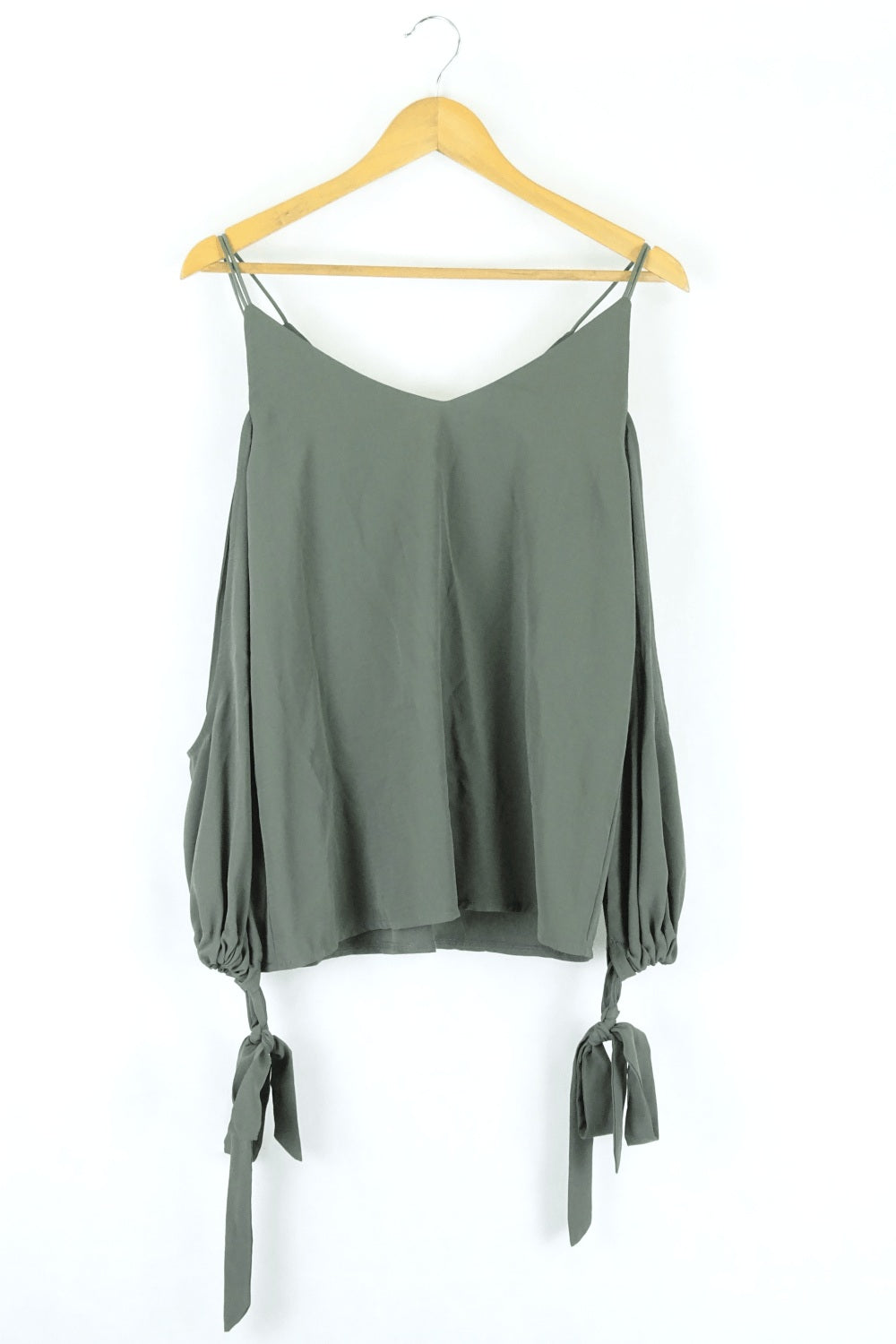 Maxim Khaki Top With Cut Out Shoulders S