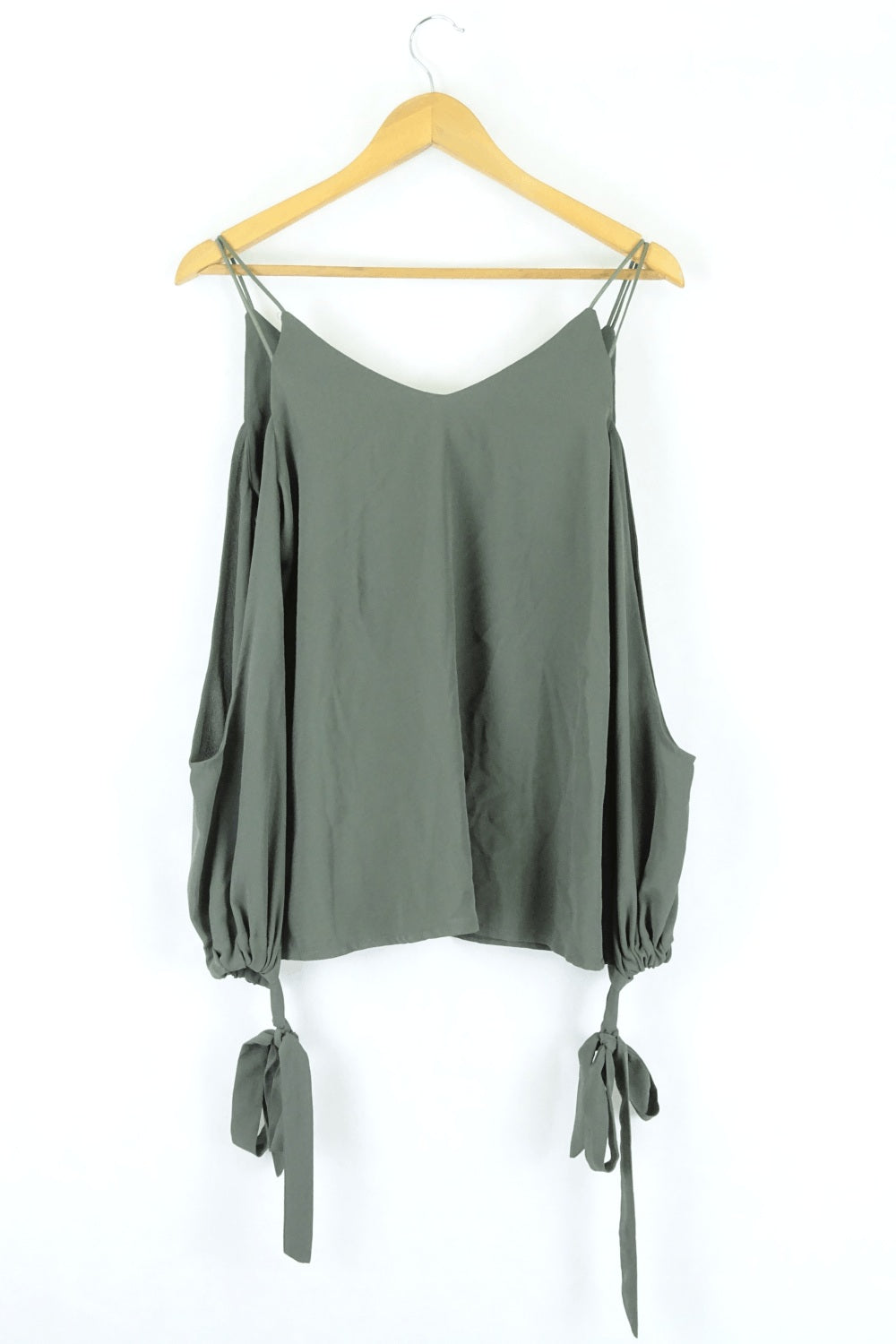 Maxim Khaki Top With Cut Out Shoulders S