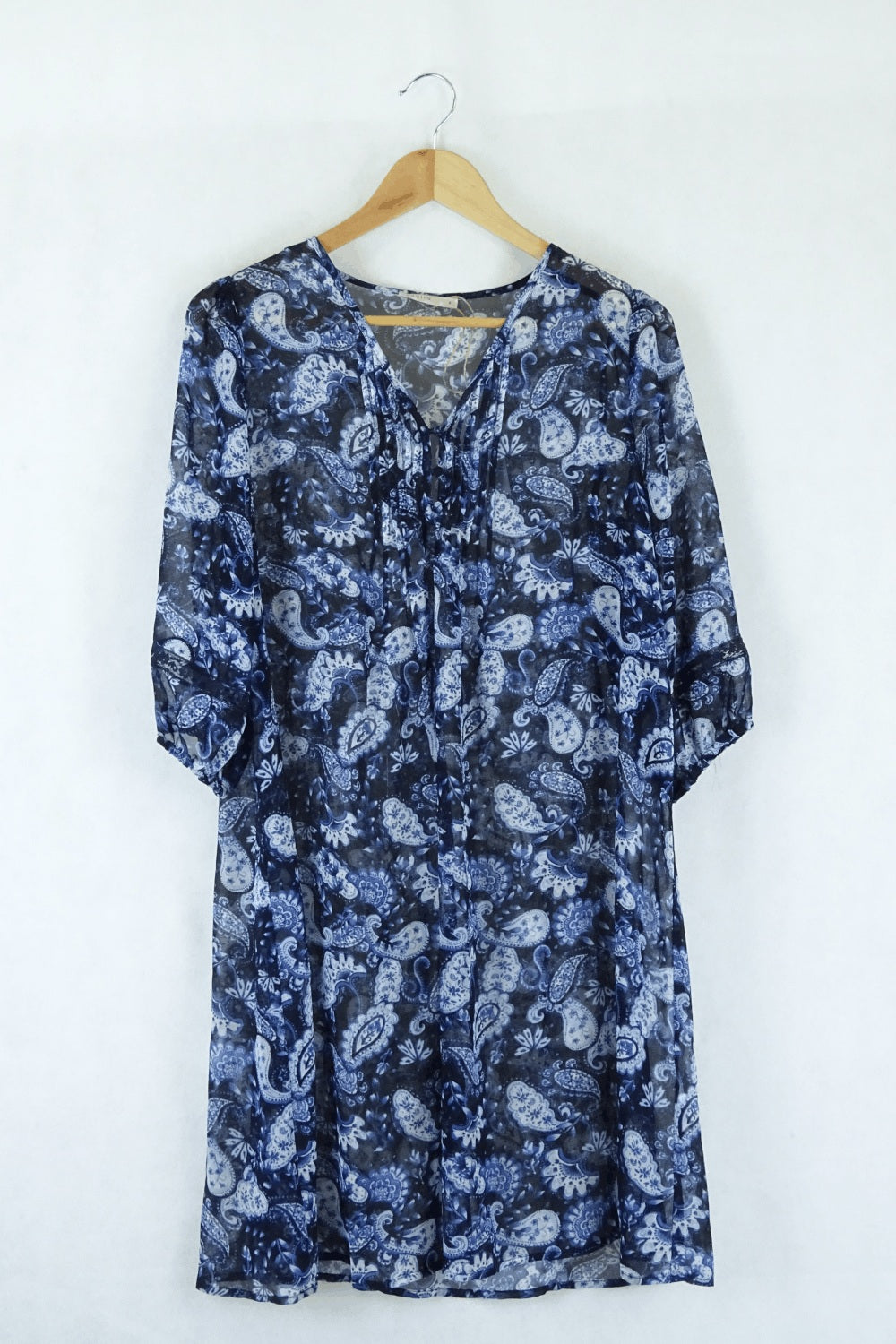 Regatta Floral Blue Dress Sheer 8