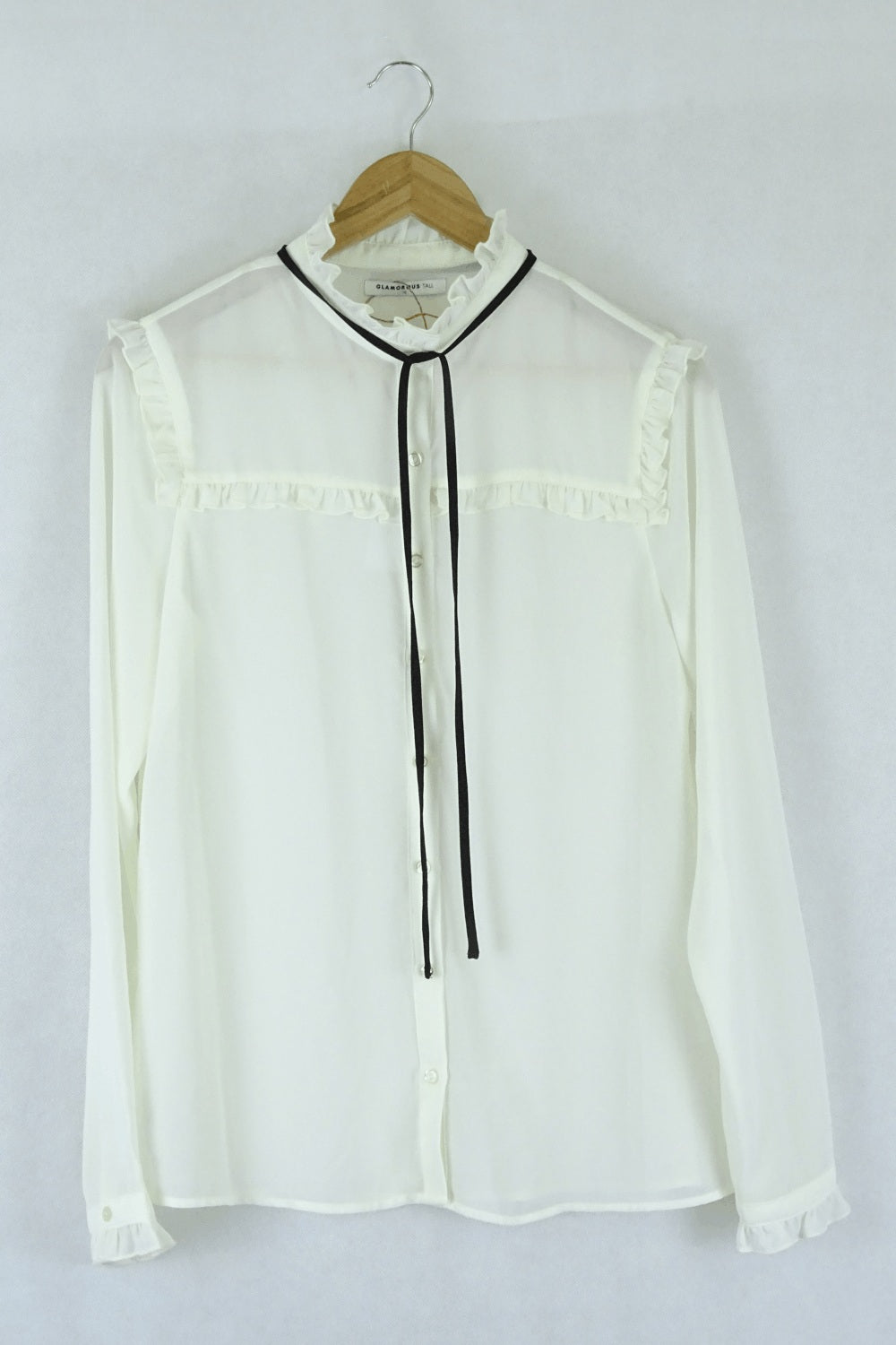 Glamorous White Frill Long Sleeve Top 12