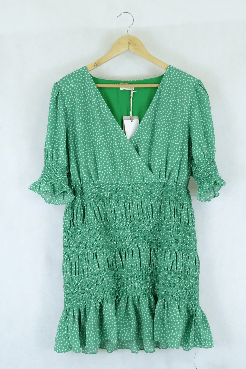 Savel Green Flower Print Dress 16