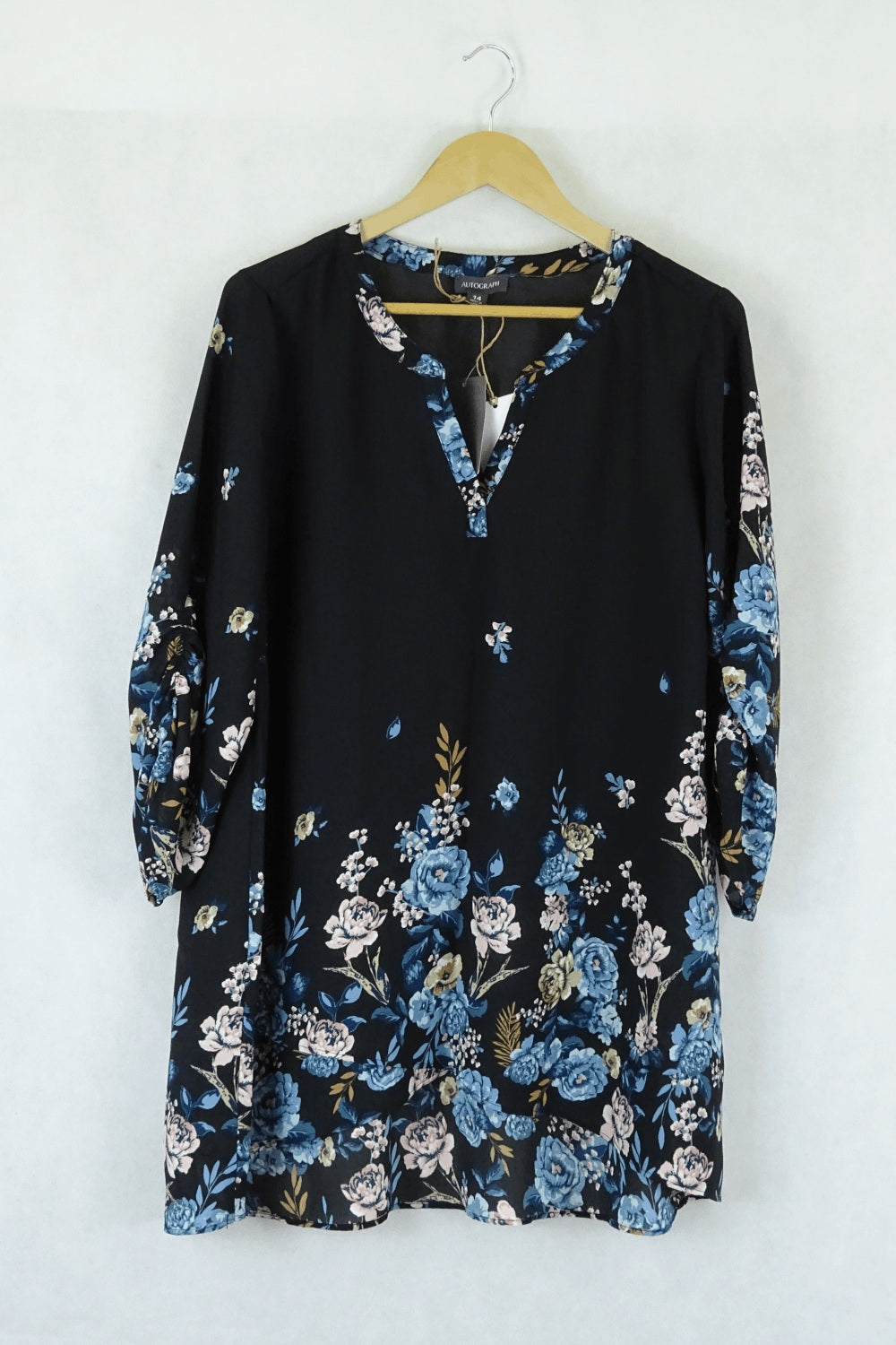 Autograph Floral and Black &#39;Bluebell&#39; Blouse 14