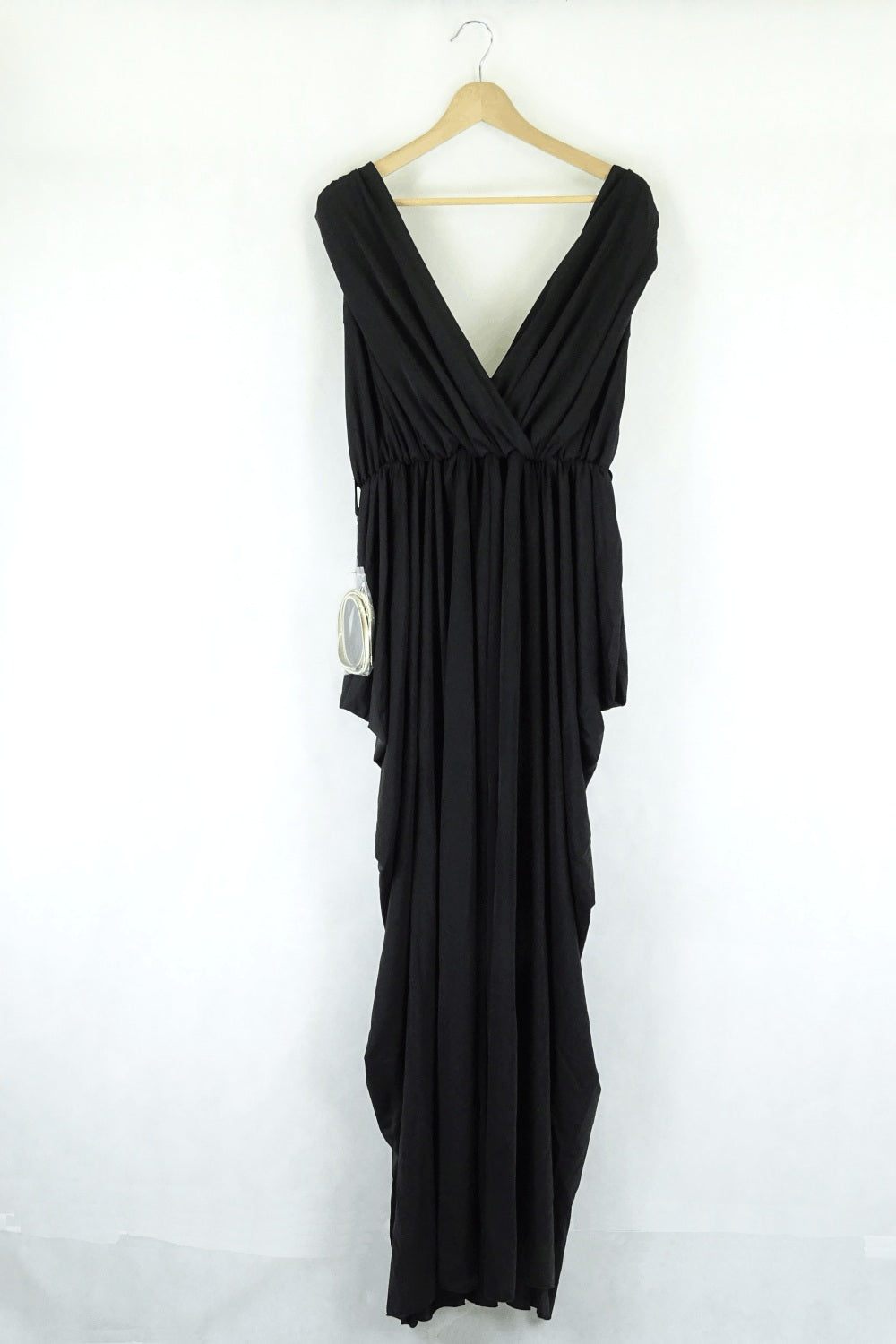 City Chic Black Maxi Drape Dress S ( RRP $199.95)