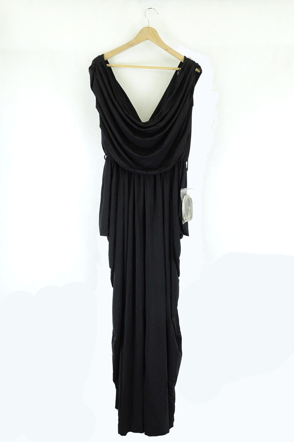 City Chic Black Maxi Drape Dress S ( RRP $199.95)