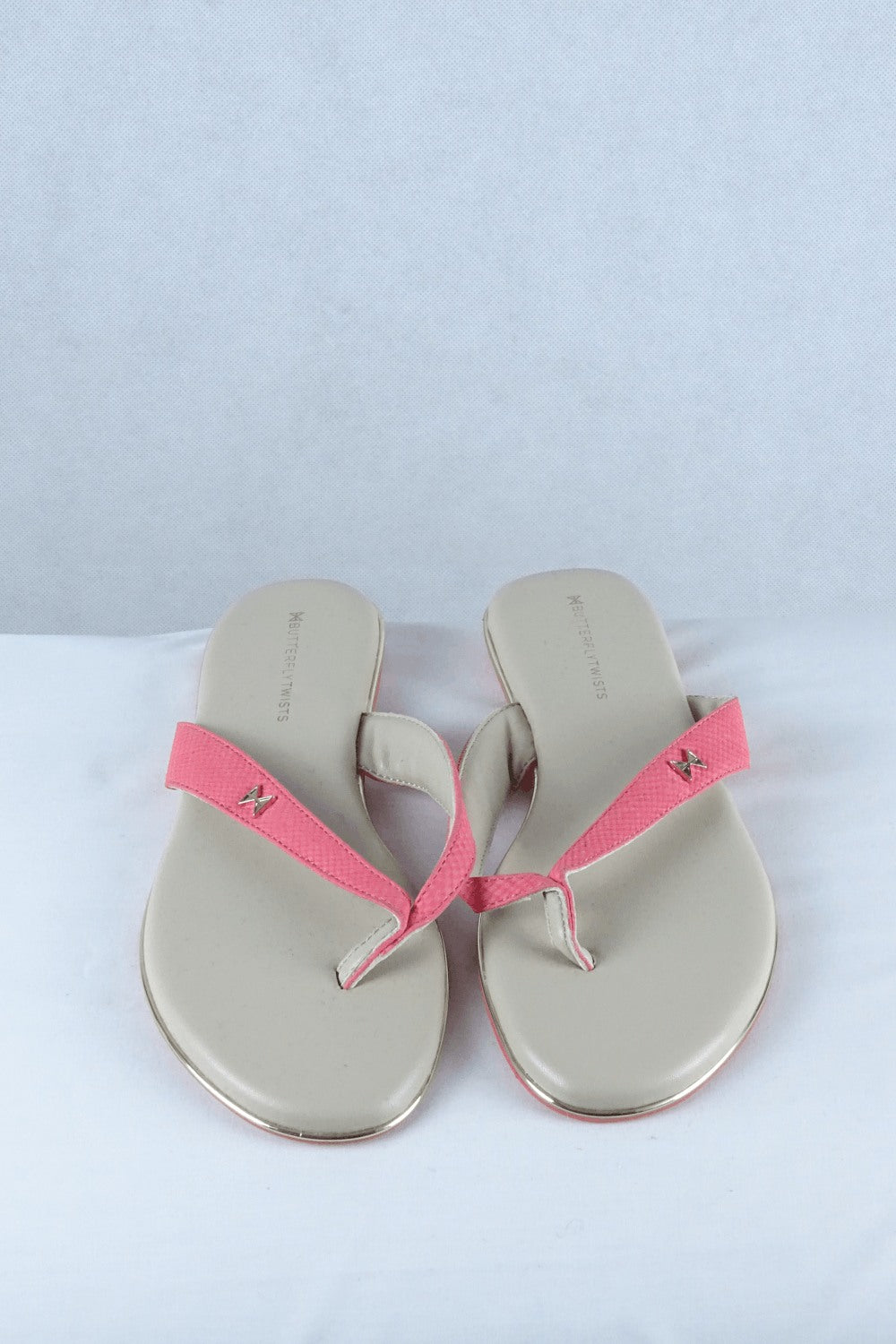 Butterfly Twists Coral Thongs 9.5 AU