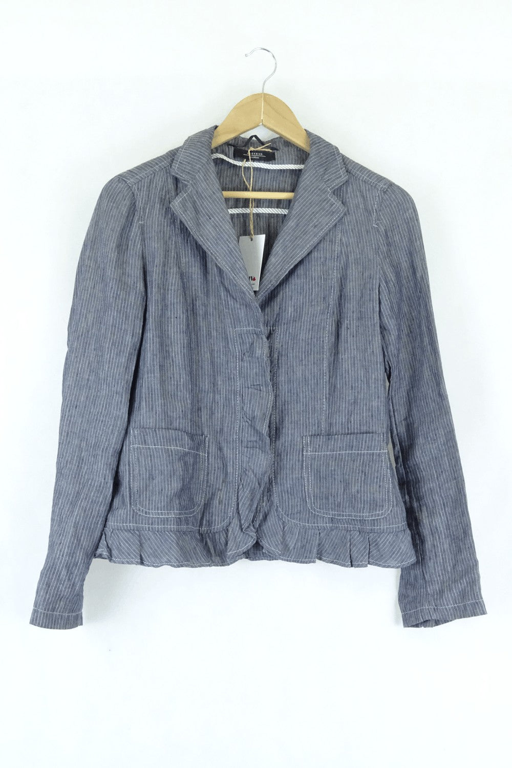 Weekend Max Mara Blue And White Stirped Blazer 8