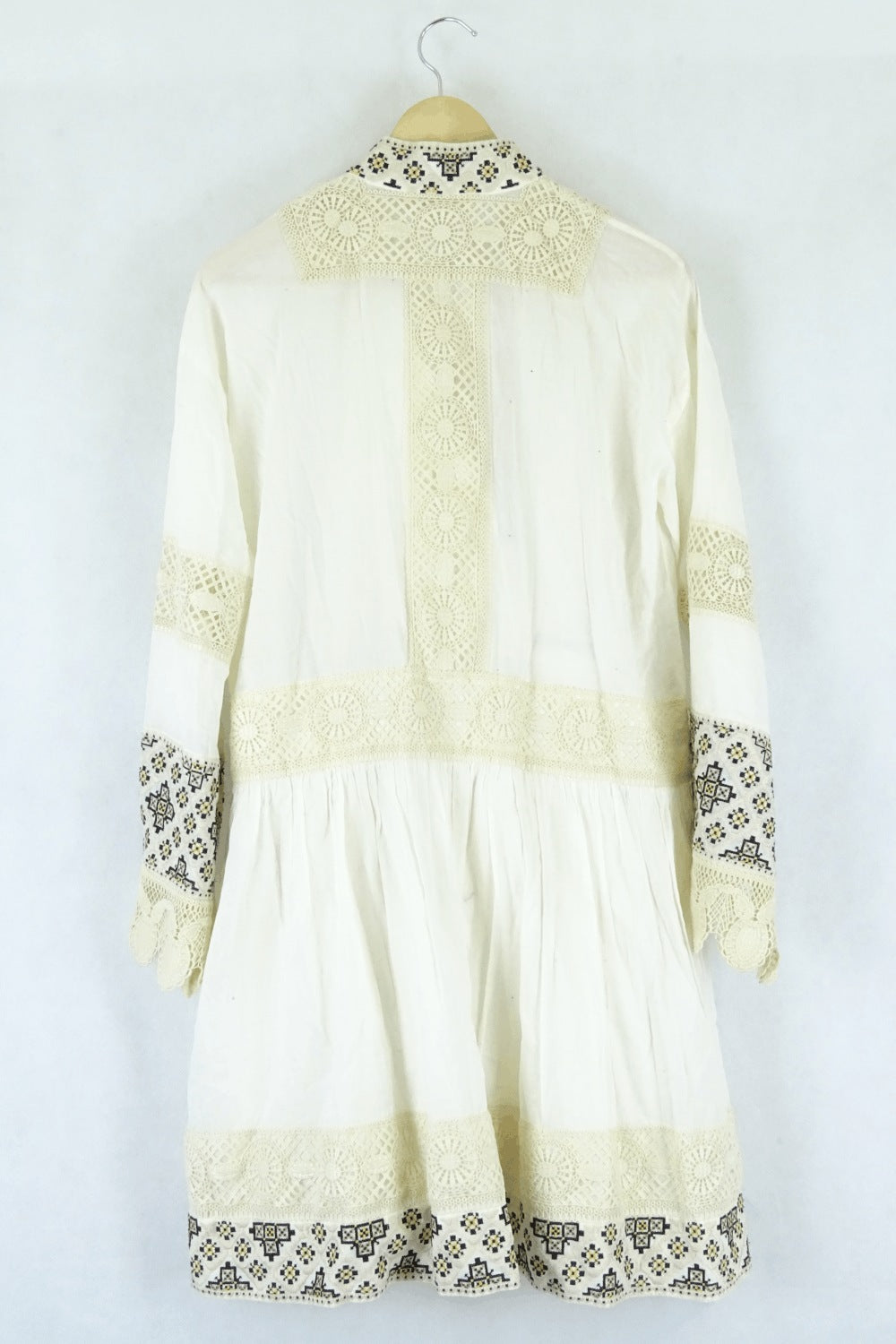 Tory Burch Embroidered Printed Dress Cream 6 (AU 10)