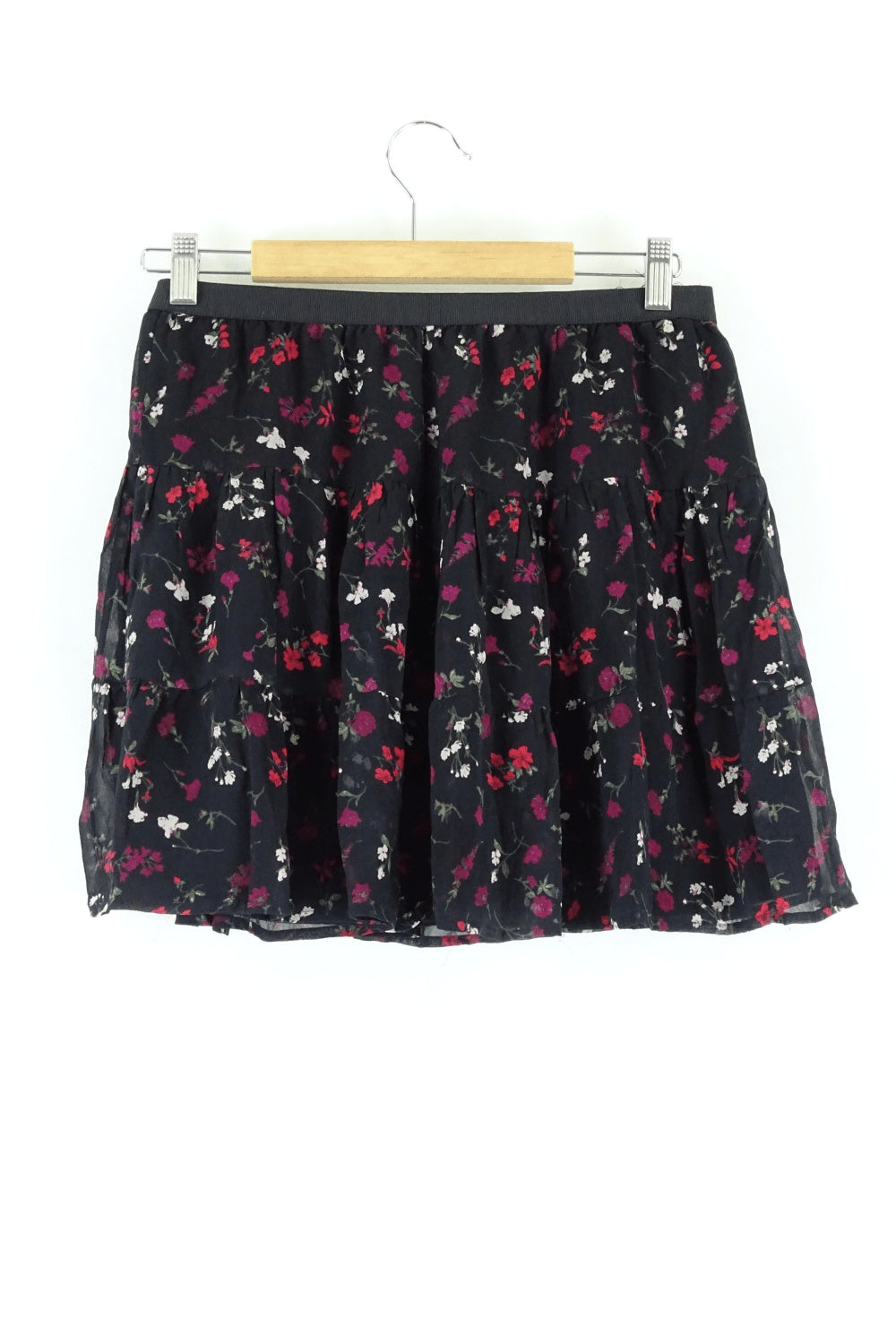 Joie Black Floral Skirt M