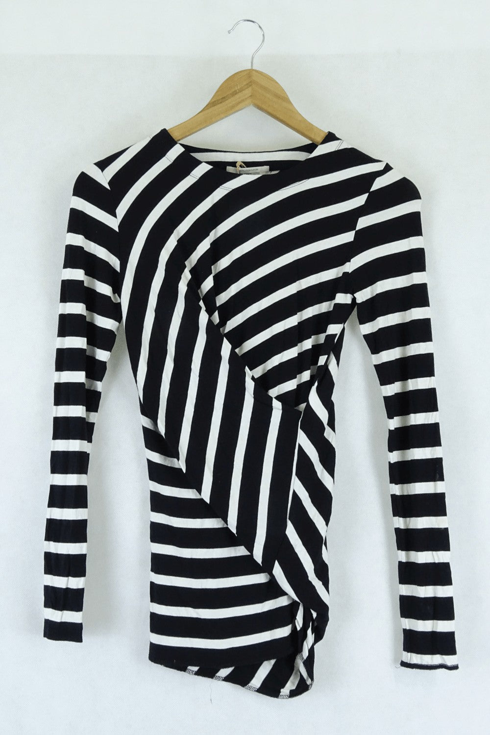 Veronika Maine Black And White Striped Top S