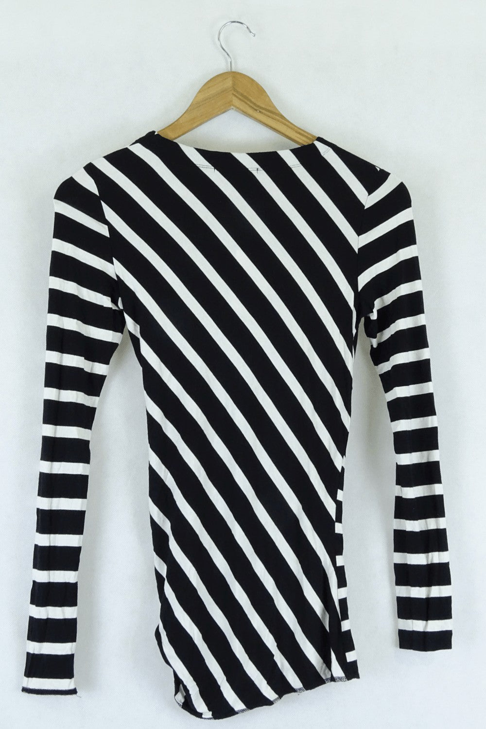 Veronika Maine Black And White Striped Top S