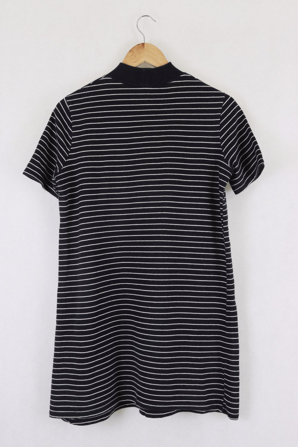 Zara Black And White Striped Shirt Dress M