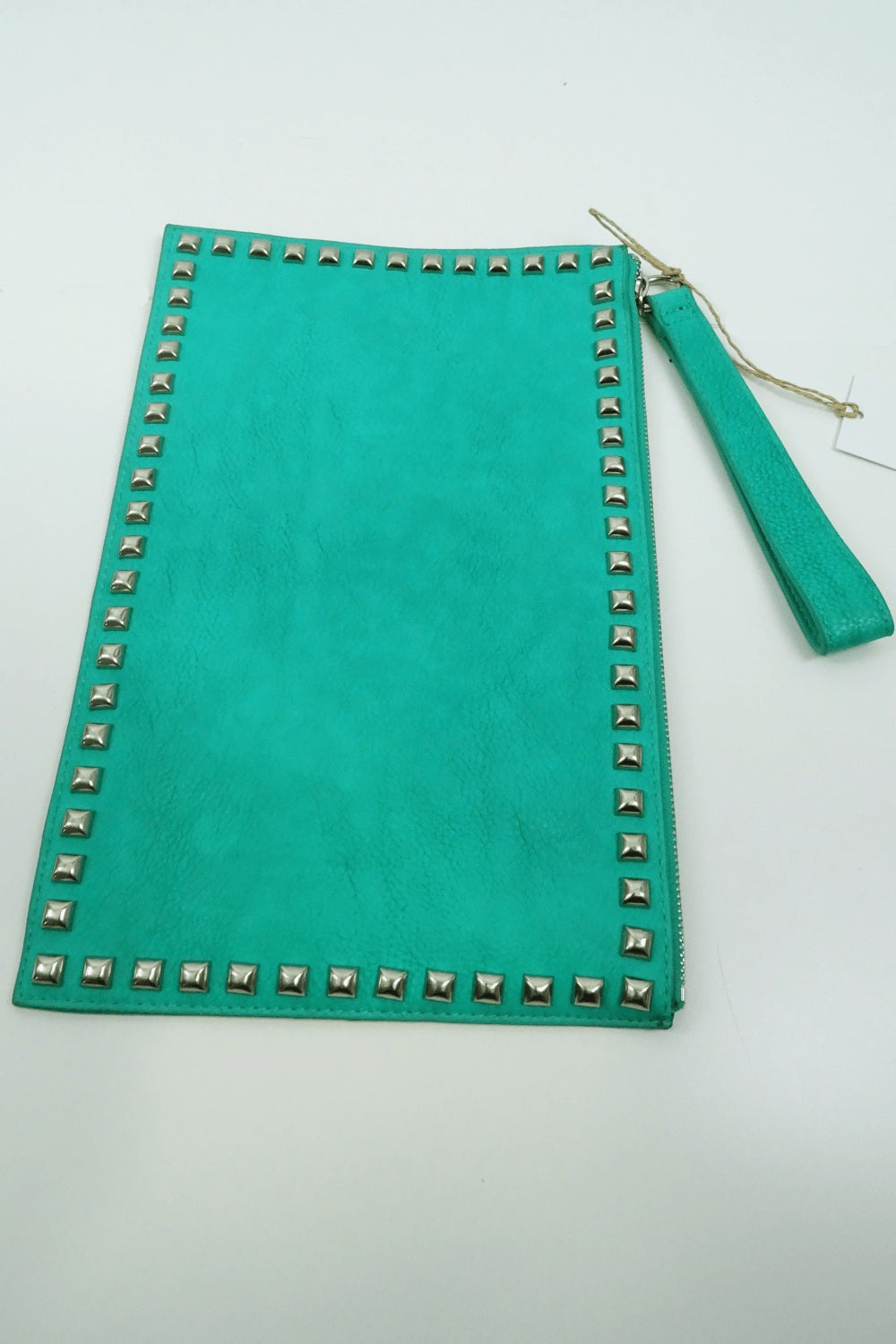 Carlos Green Studded Clutch