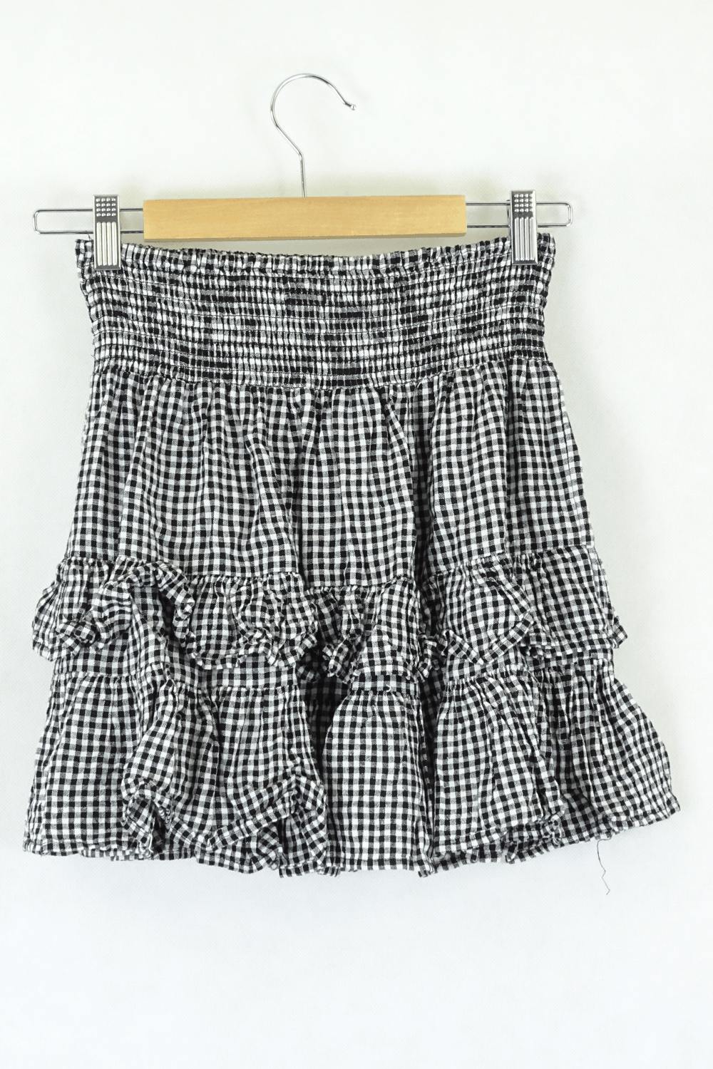 Glassons Black And White Check Mini Skirt 10