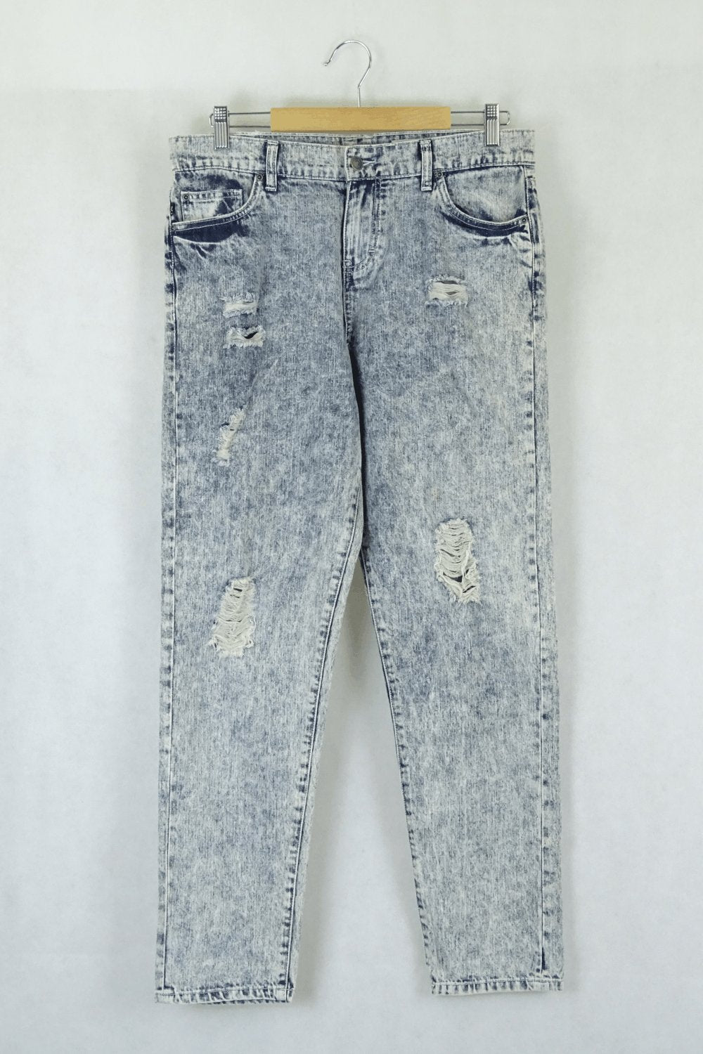 Rusty Distressed Blue Denim Boyfriend Jeans 10