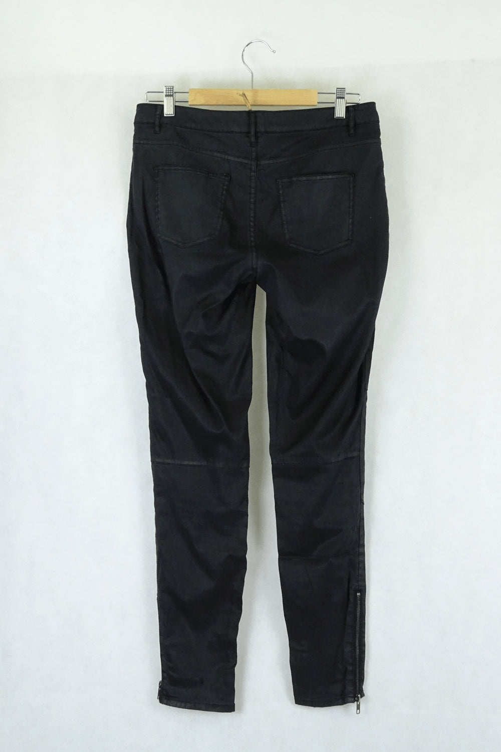 Country Road Black Wet Leather Jeans 10