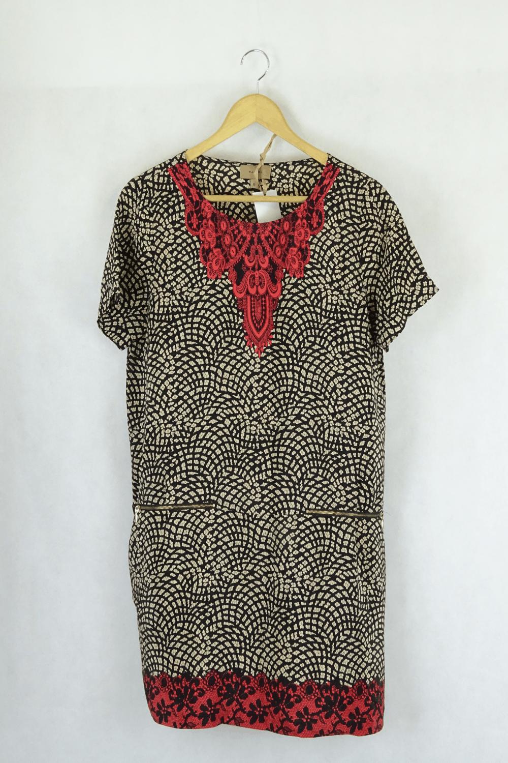 Kachel Black And Brown Printed Dress 10