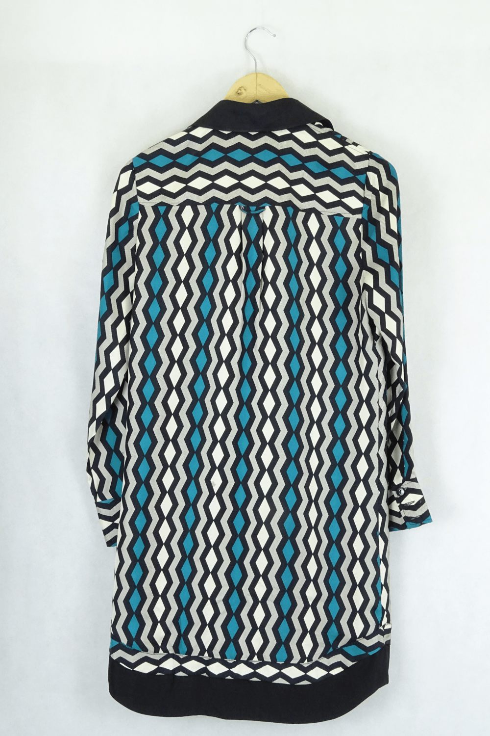 Milly Blue And Black Geometric Print Dress 4 (Au 8)