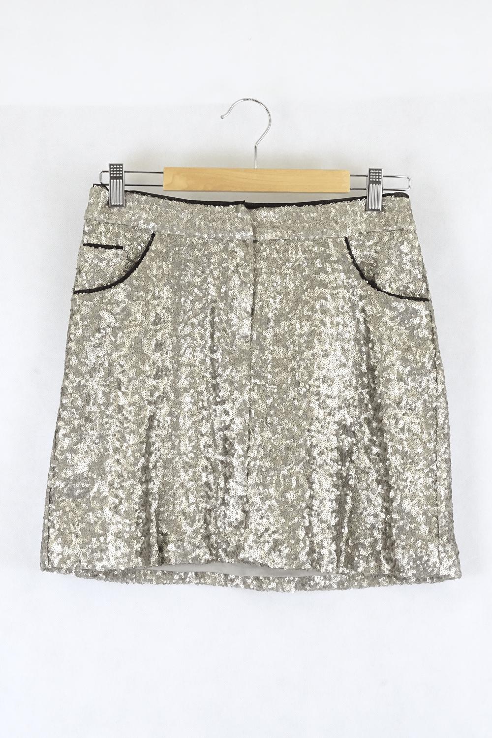 Next Gold Sequin Skirt 8