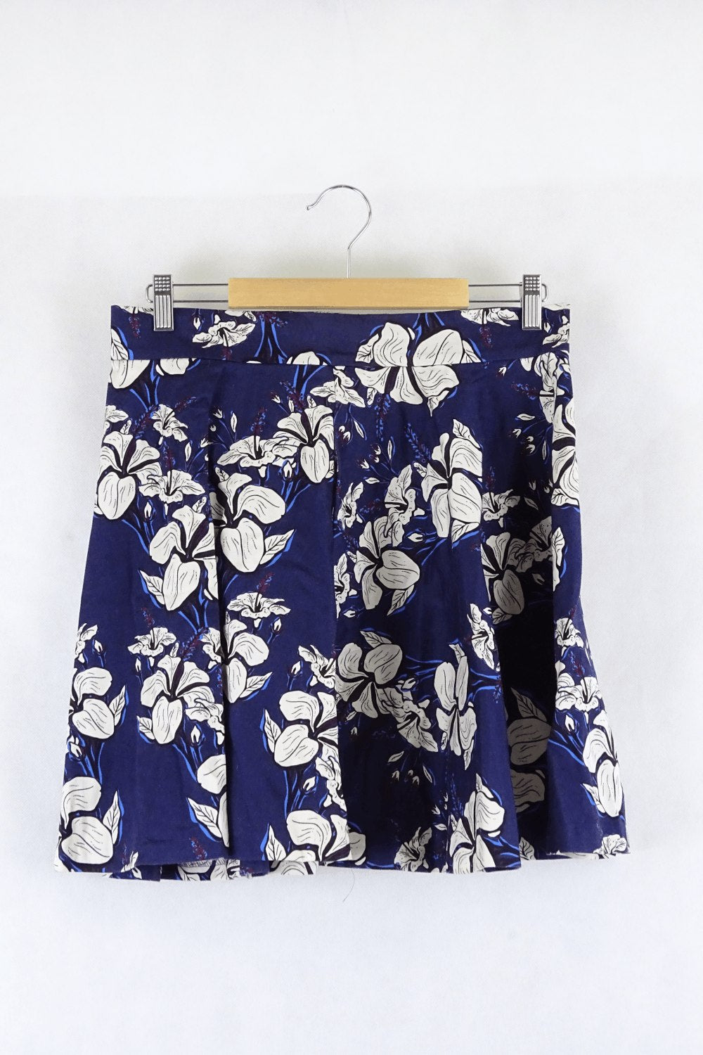 Zara Floral Navy Skirt L